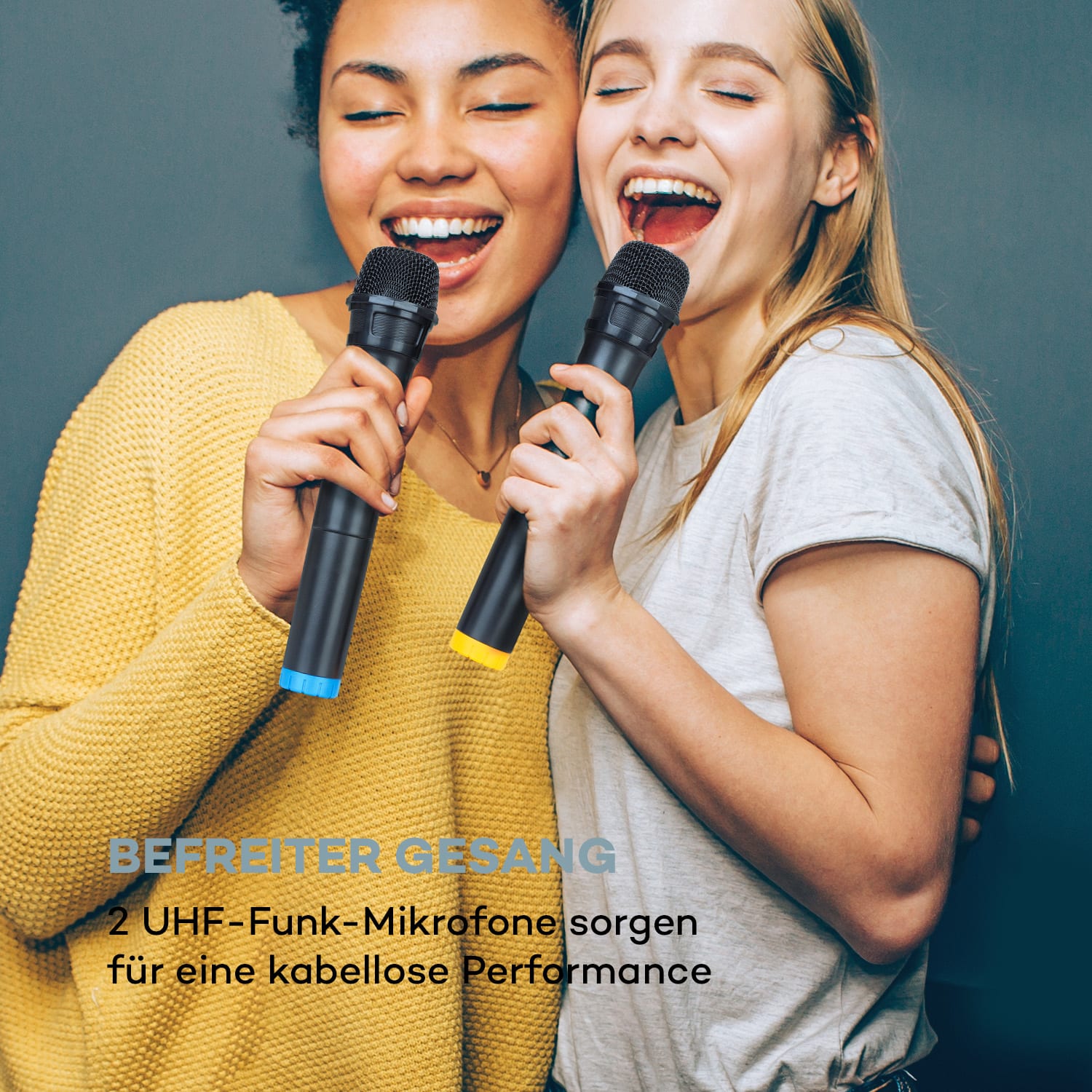 KTV Karaoke-System 15,4" Touch 2UHF-Mic WiFi BT USB SD HDMI Trolley 