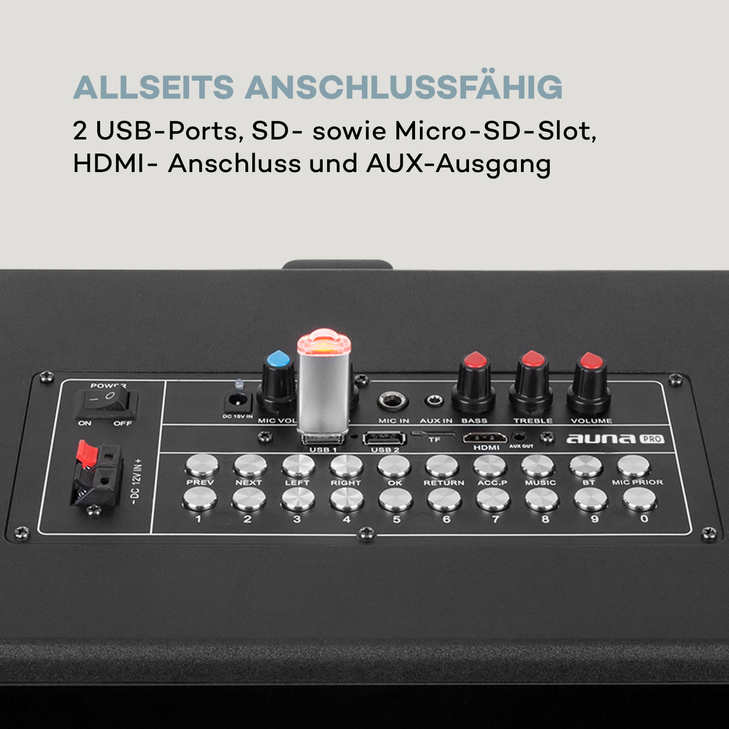 KTV Karaoke-System 15,4" Touch 2UHF-Mic WiFi BT USB SD HDMI Trolley 