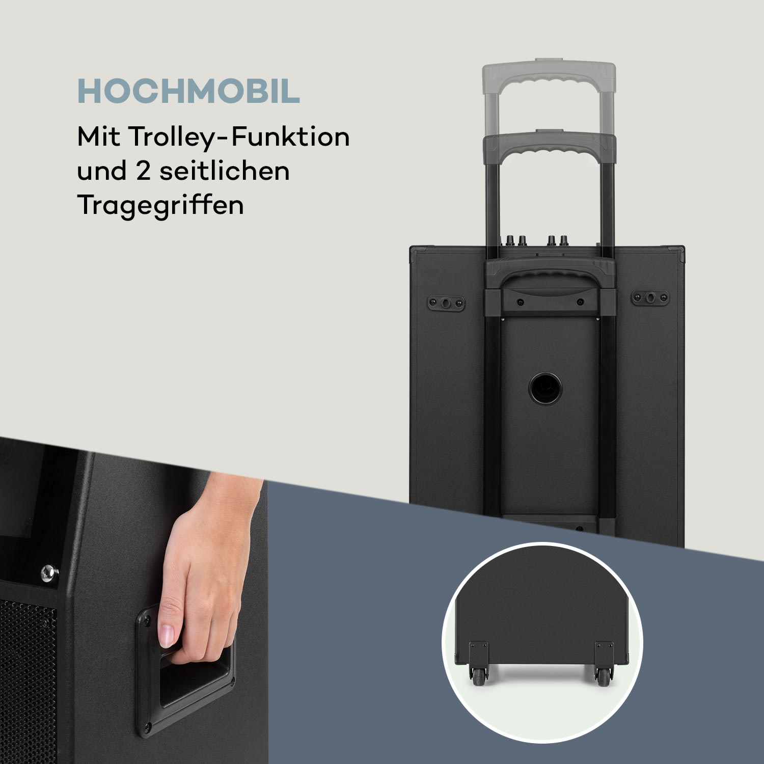 KTV Karaoke-System 15,4" Touch 2UHF-Mic WiFi BT USB SD HDMI Trolley 