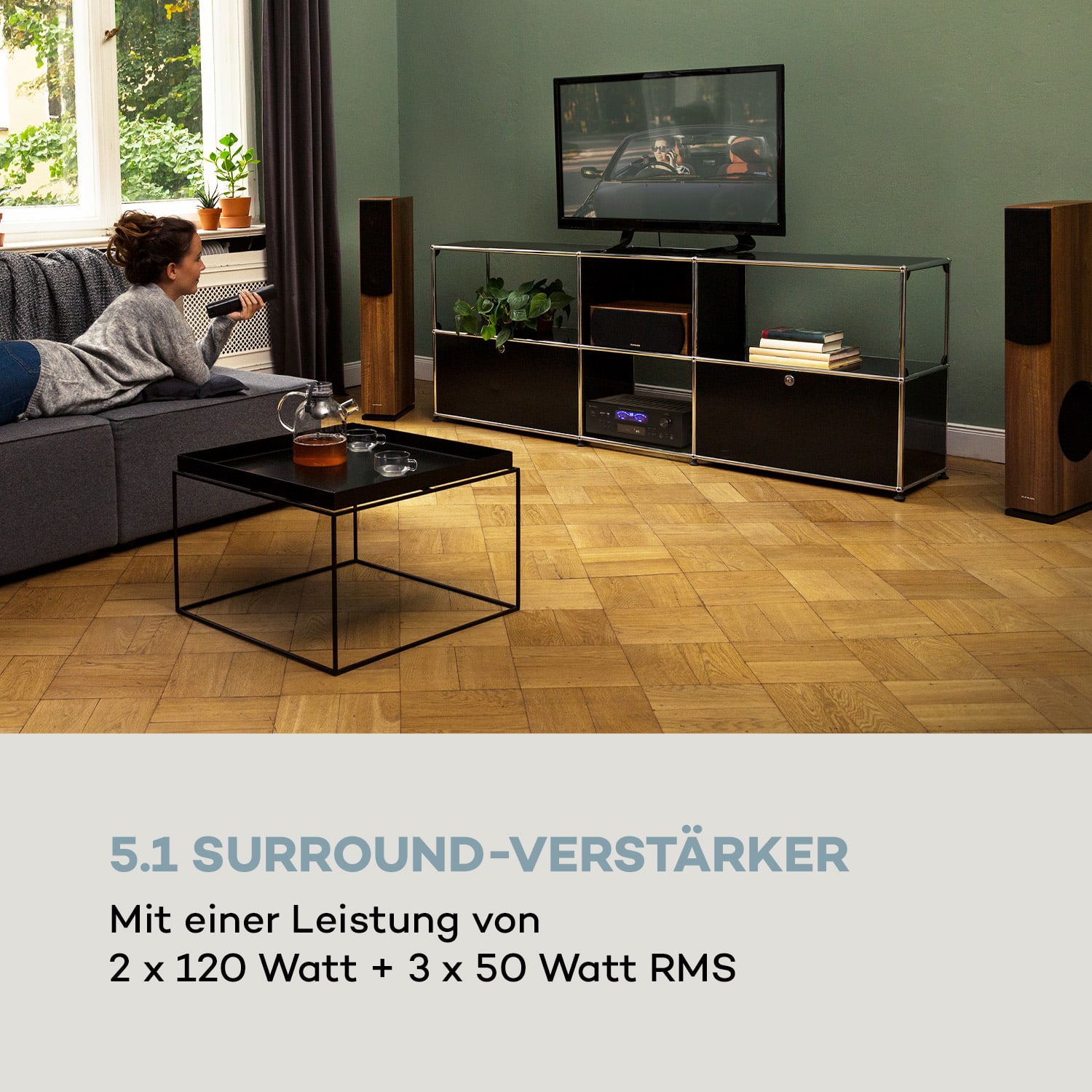 AMP 5100 BT Stereo-Verstärker 2x120 W + 3x50 W RMS BT