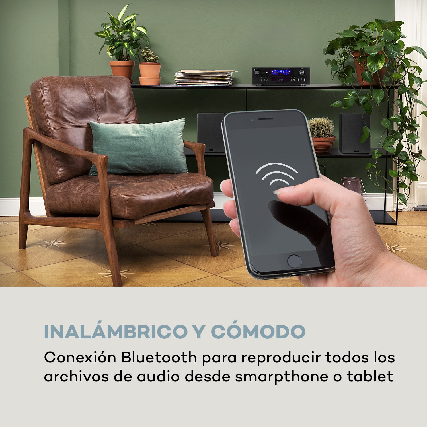 AMP 5100 BT Amplificador estéreo 2 x 120 W + 3 x 50 W RMS BT 