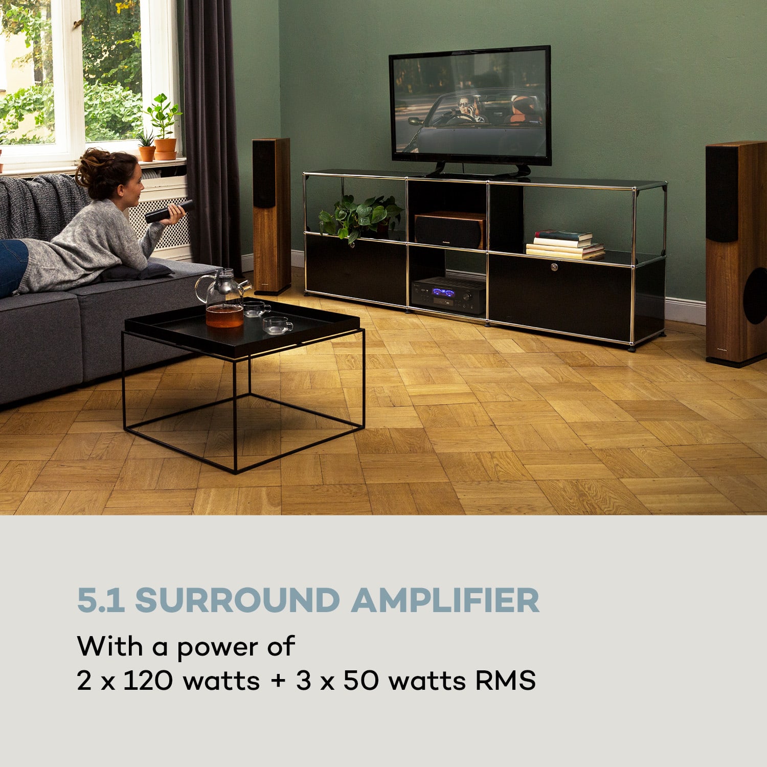 AMP 5100 BT, стерео усилвател, 2 х 120 W + 3 х 50 W RMS, BT 