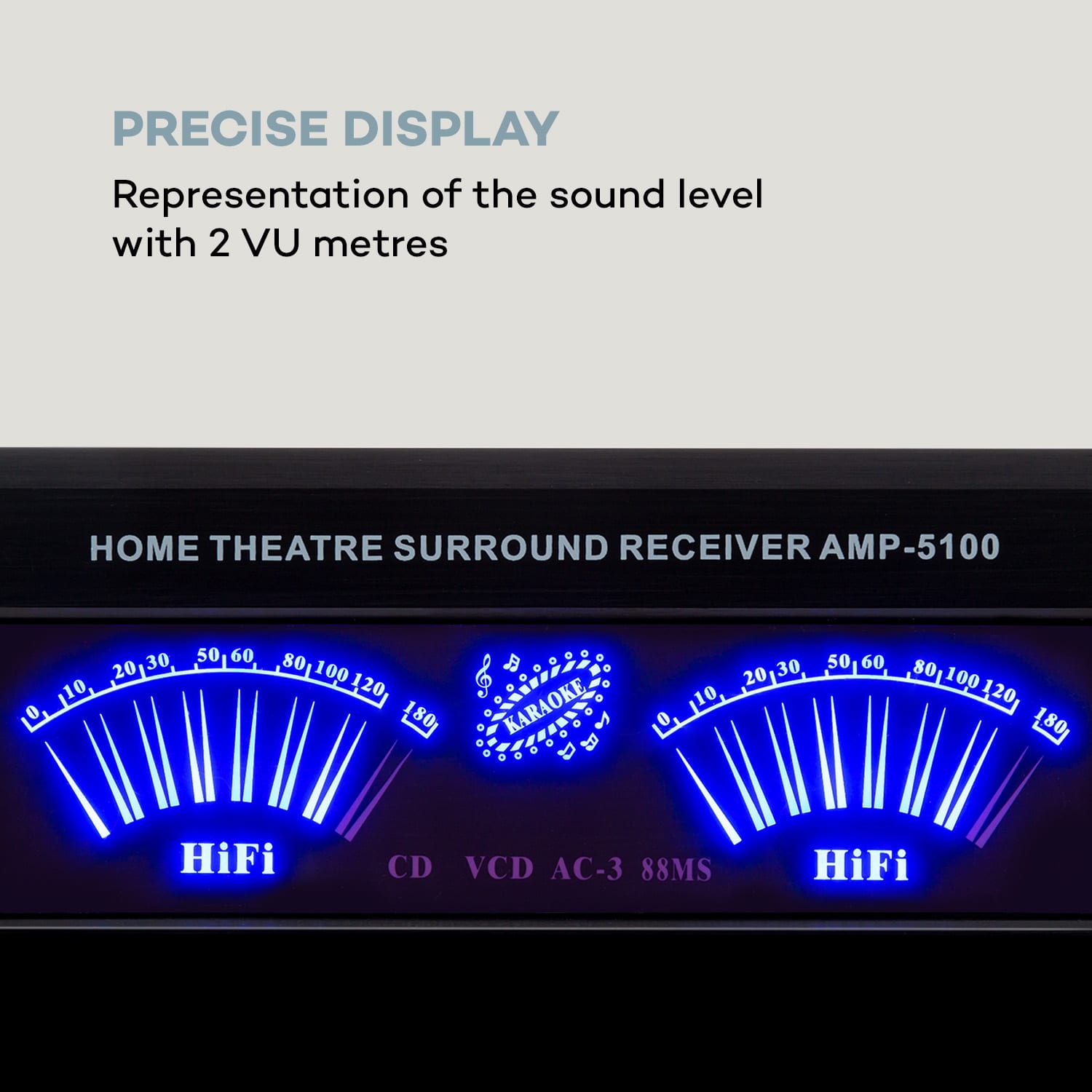 AMP 5100 BT, wzmacniacz stereo, 2 x 120 W + 3 x 50 W RMS, Bluetooth, czarny