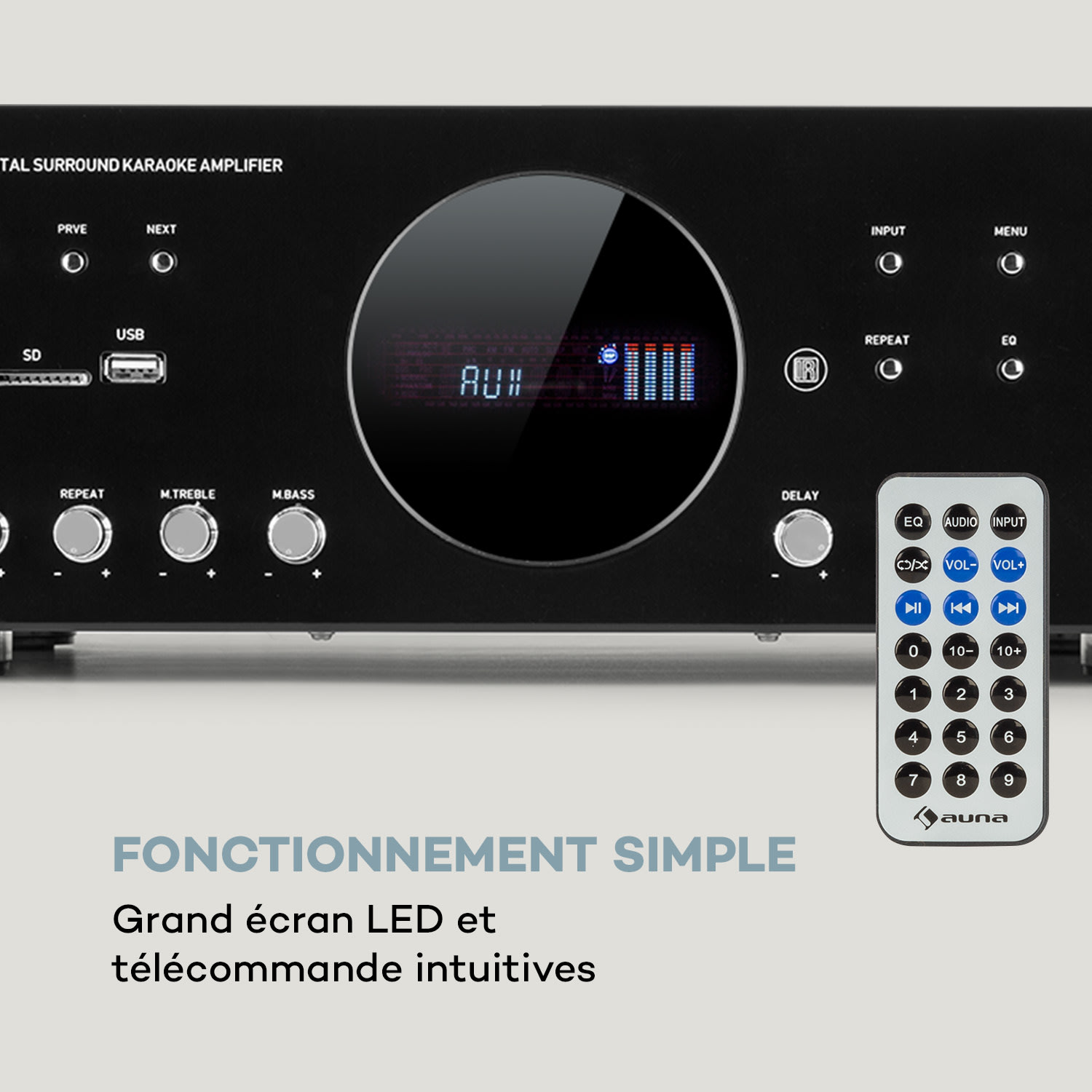 AMP-218 BT Amplificateur Digital Surround 5.1 2x120W 3x50W RMS BT 2xMicro 