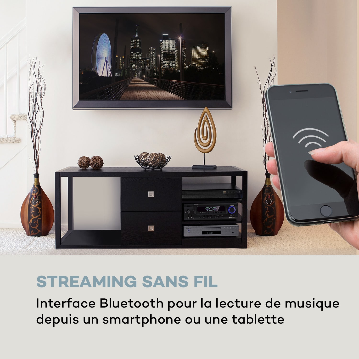 AMP 3800 BT 5.0 Amplificateur HiFi 2 x 120 W + 3x50 W RMS BT 