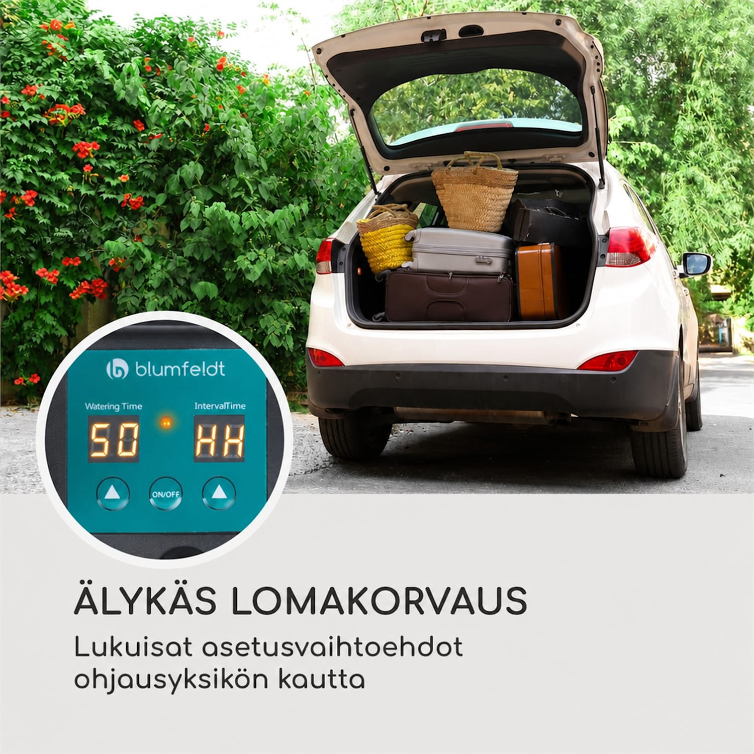 Greenkeeper Solar -kastelujärjestelmä aurinkokenno 1500 mAh 40 kasvia käyttö aurinkovoimalla