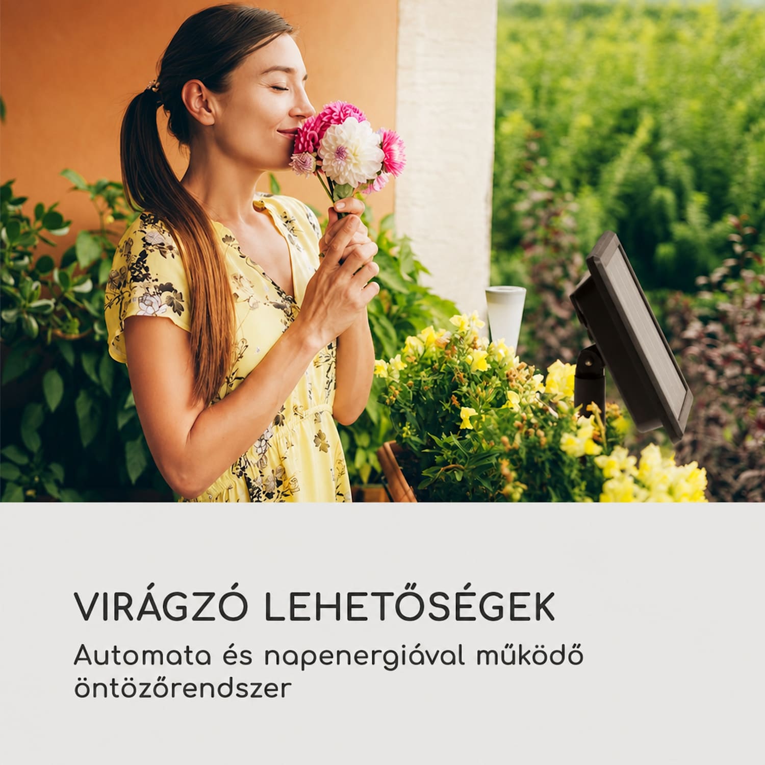 Greenkeeper Solar, öntözőrendszer, napelem, 1500 mAh, 40 növény Napergia-ellátás