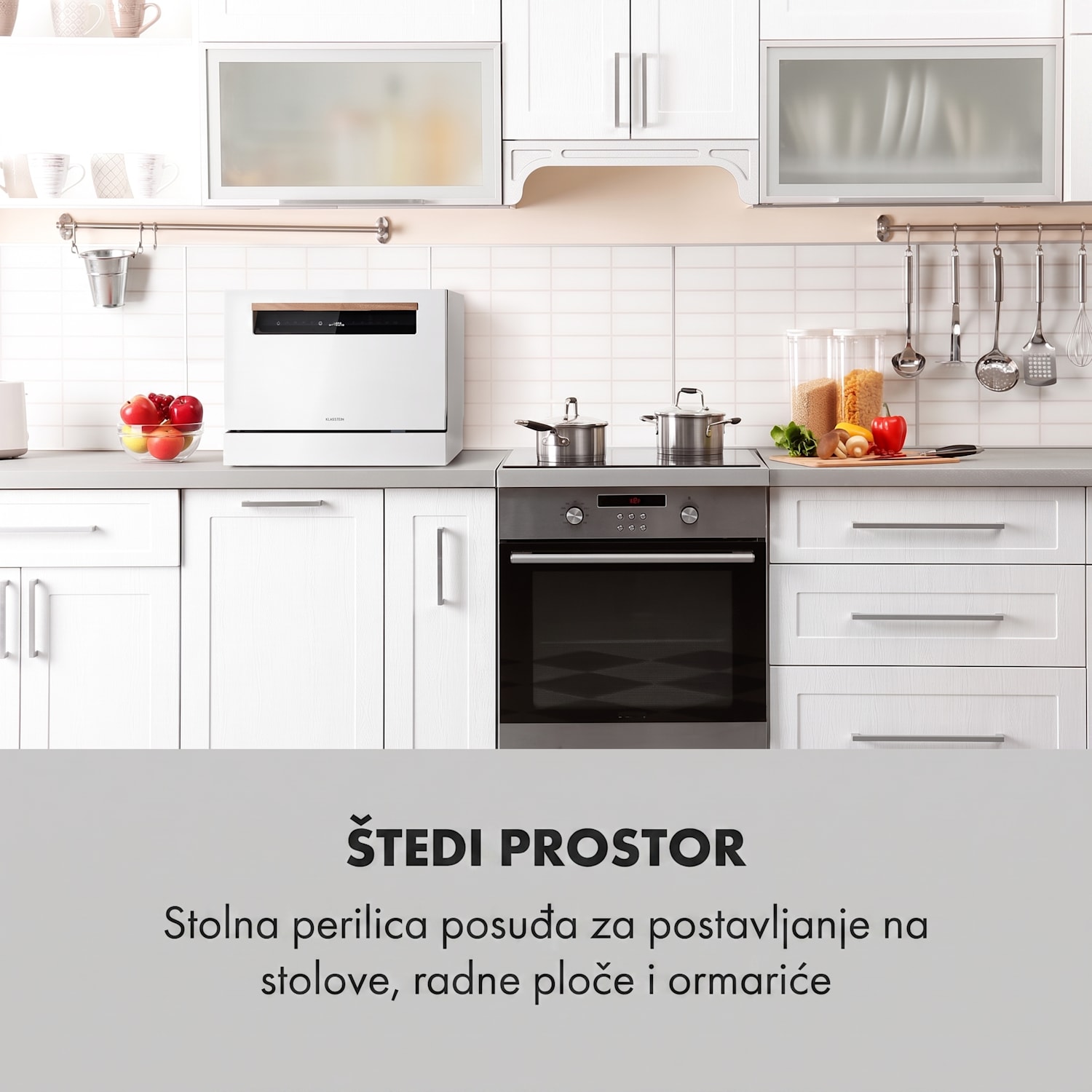 Lagoona, perilica posuđa, EEK F, 1380 W, 6,5 l, 6 setova posuđa, bijela 