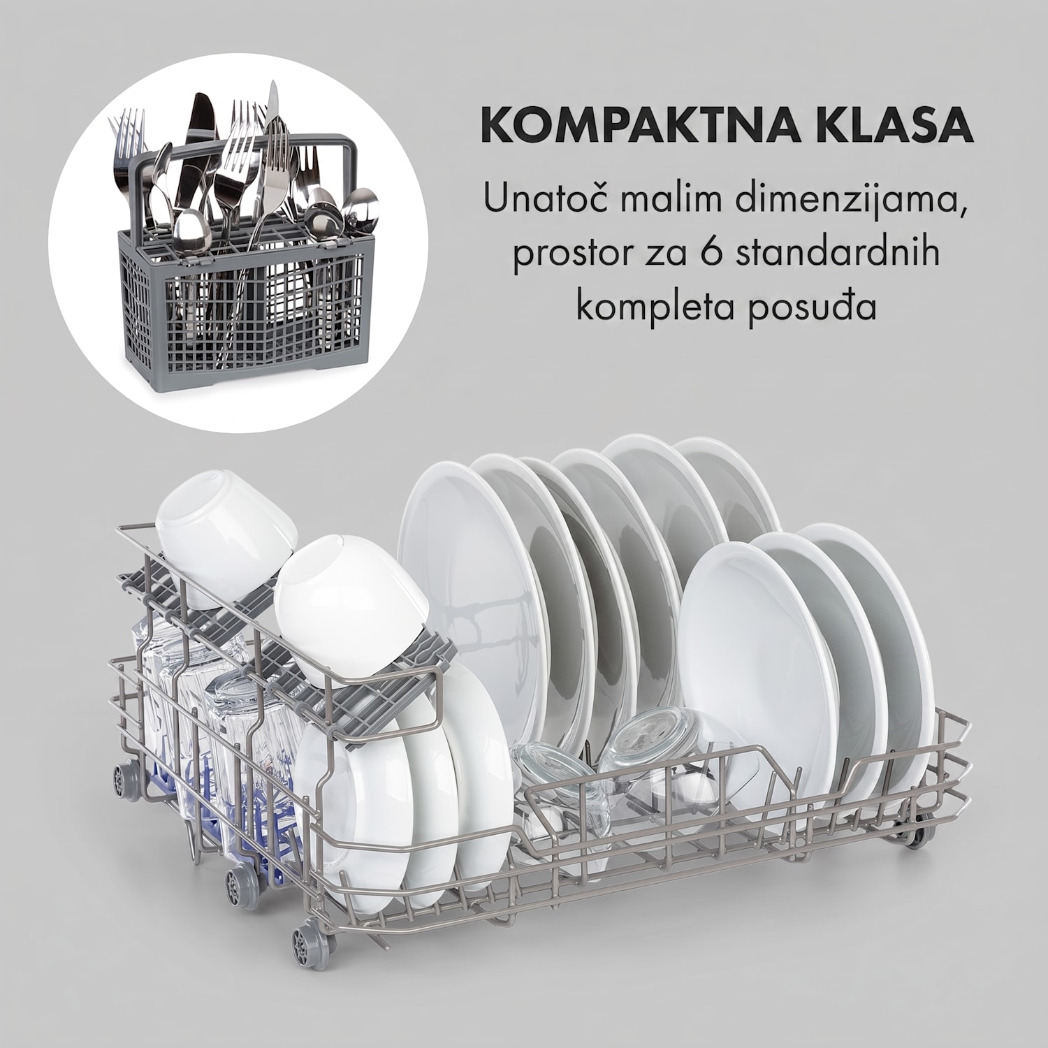 Lagoona, perilica posuđa, EEK F, 1380 W, 6,5 l, 6 setova posuđa, bijela 