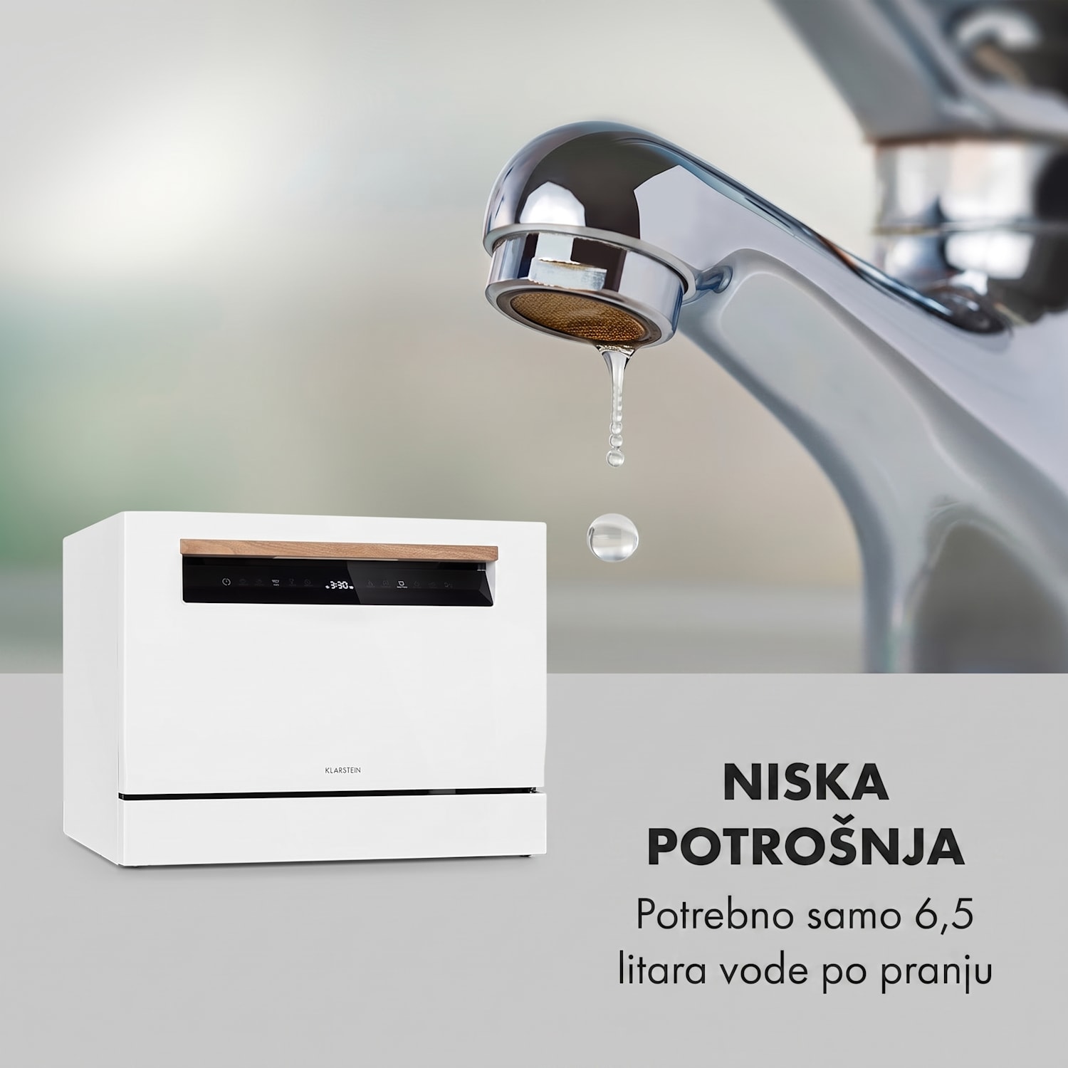 Lagoona, perilica posuđa, EEK F, 1380 W, 6,5 l, 6 setova posuđa, bijela 