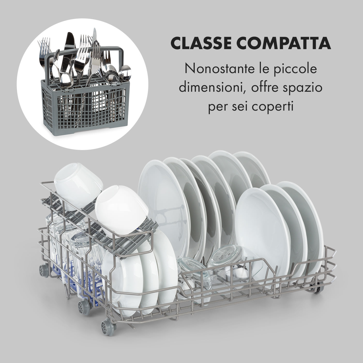 Lagoona - Lavastoviglie, 1380 W, 6,5 l, 6 coperti, touch 