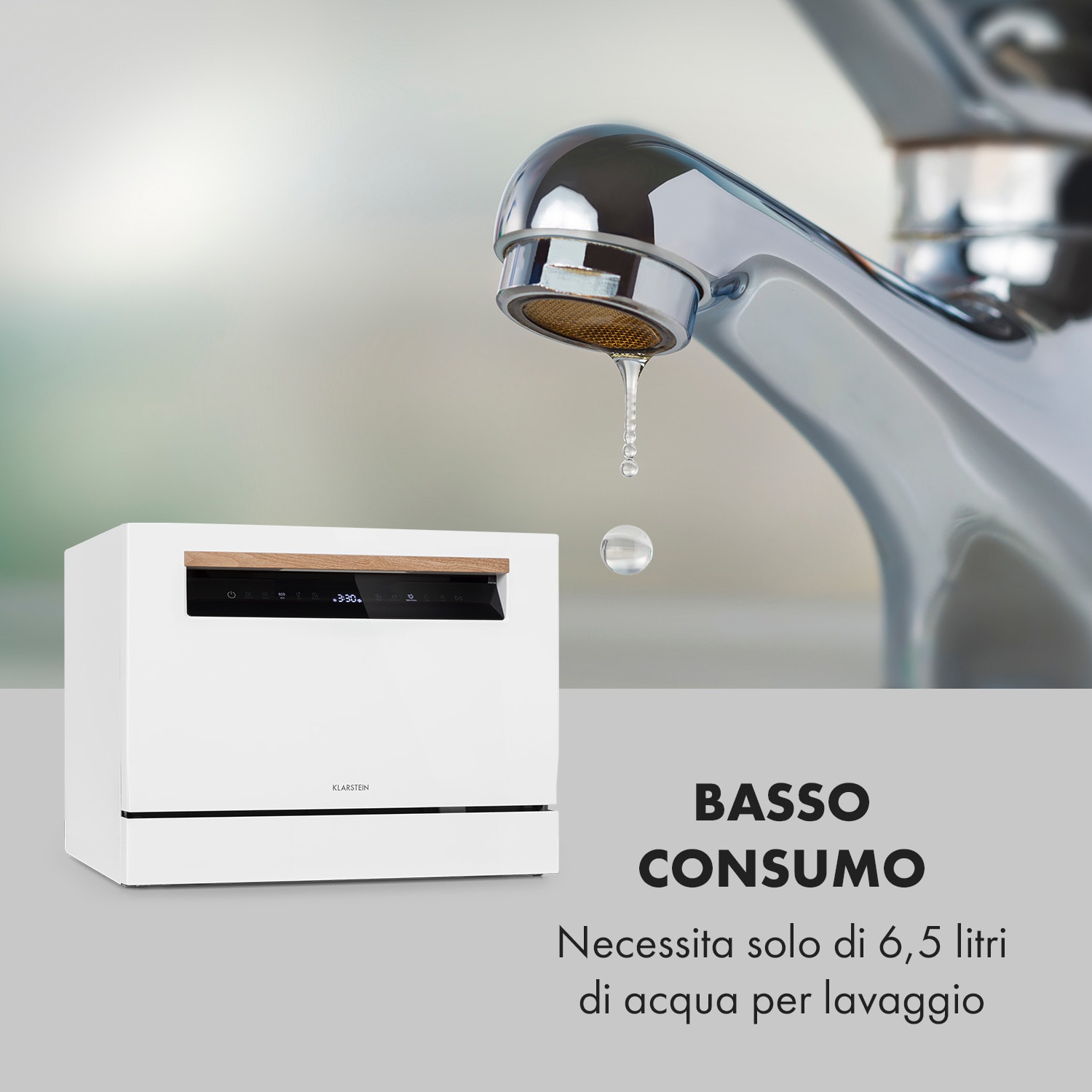 Lagoona - Lavastoviglie, 1380 W, 6,5 l, 6 coperti, touch 