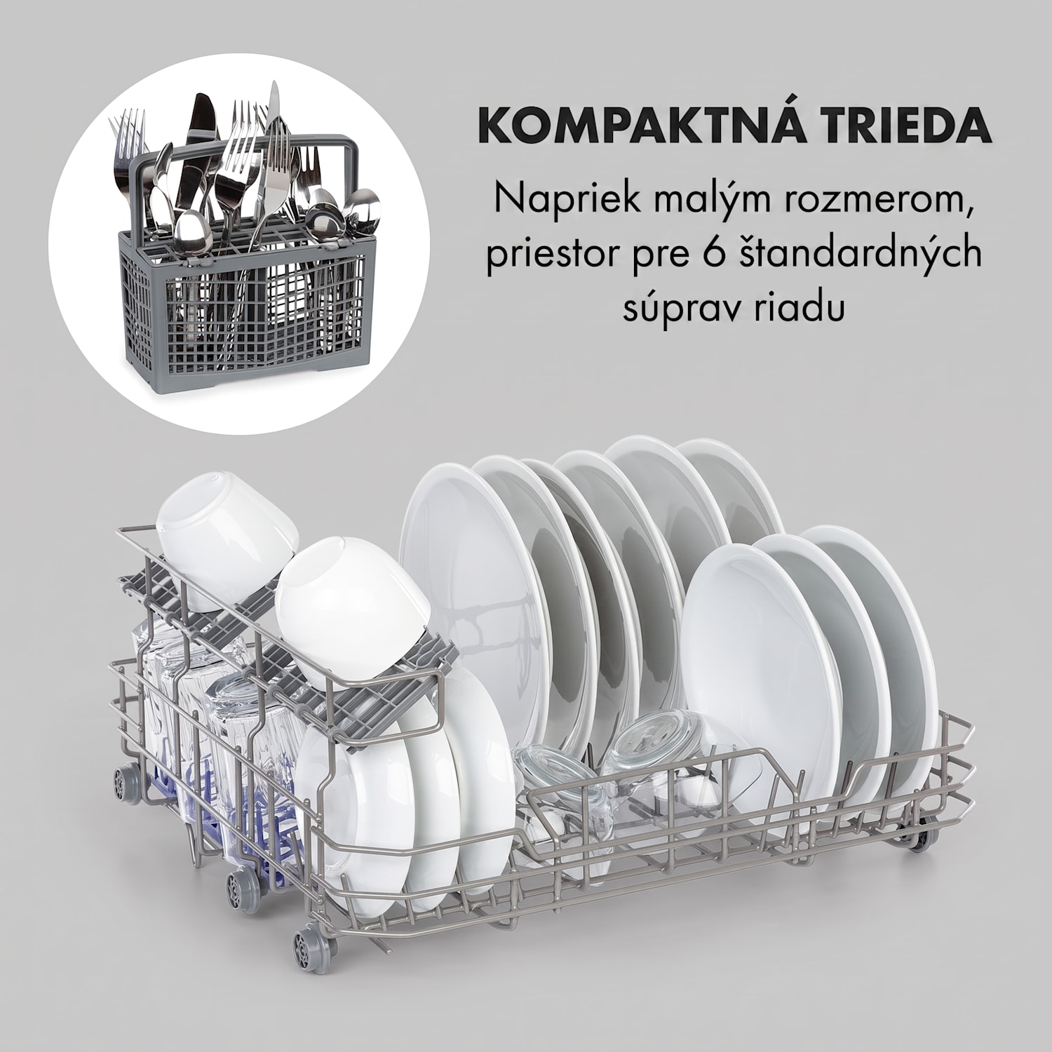 Lagoona, umývačka riadu, 1380 W, 6,5 l, na 6 súprav riadu, energet. trieda F, biela 