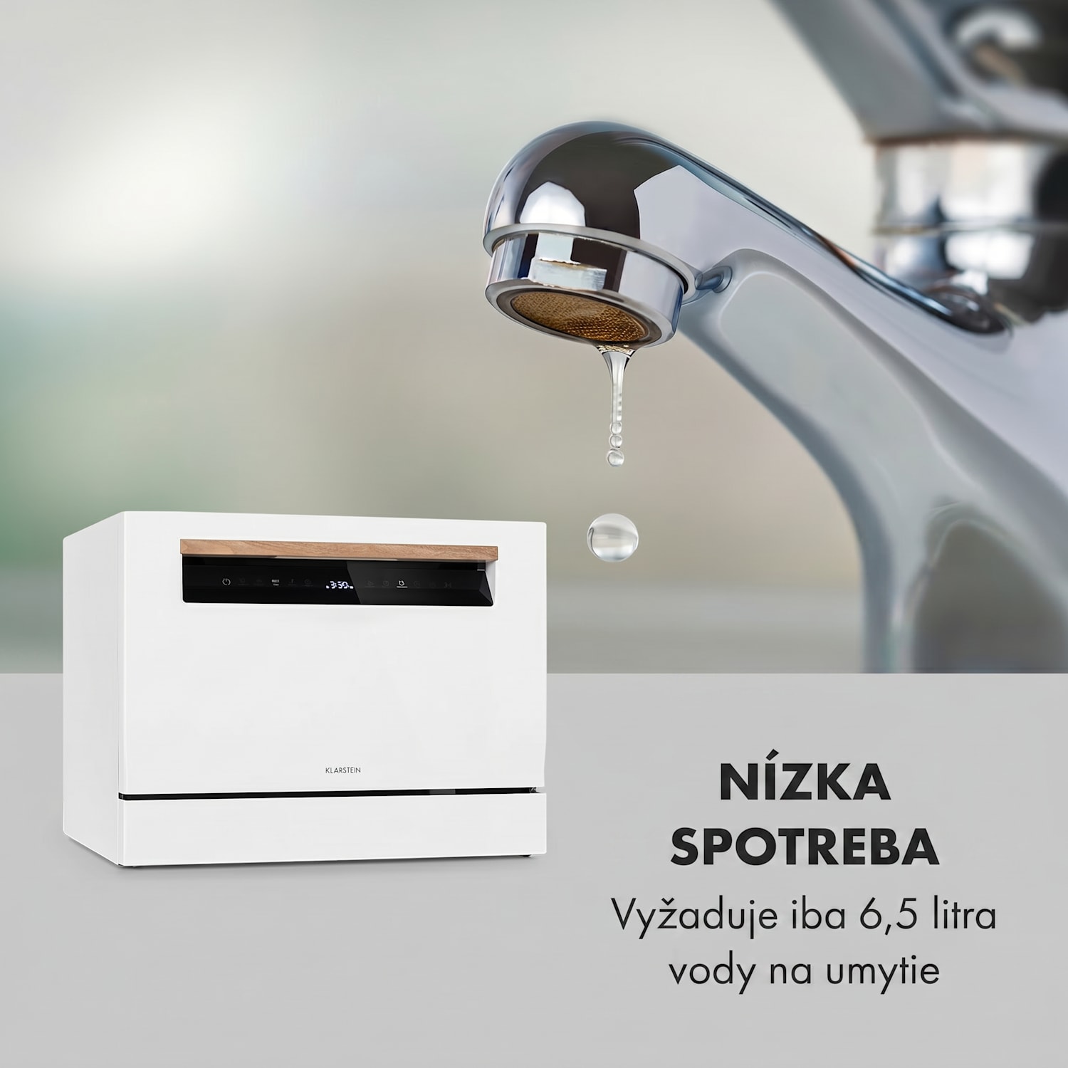 Lagoona, umývačka riadu, 1380 W, 6,5 l, na 6 súprav riadu, energet. trieda F, biela 