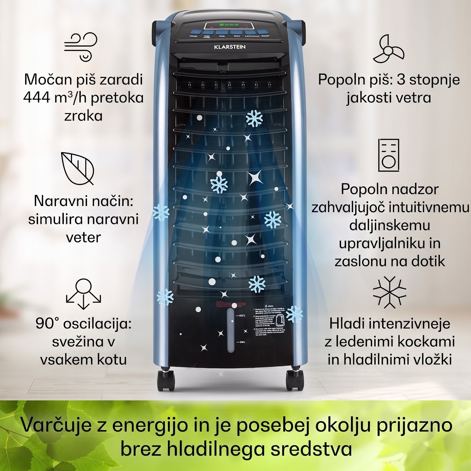 Maxfresh, Hladilec zraka, ventilator, 3 v 1, 6 l, 65 W, daljinski upravljalnik, 2 x hladilni komplet 