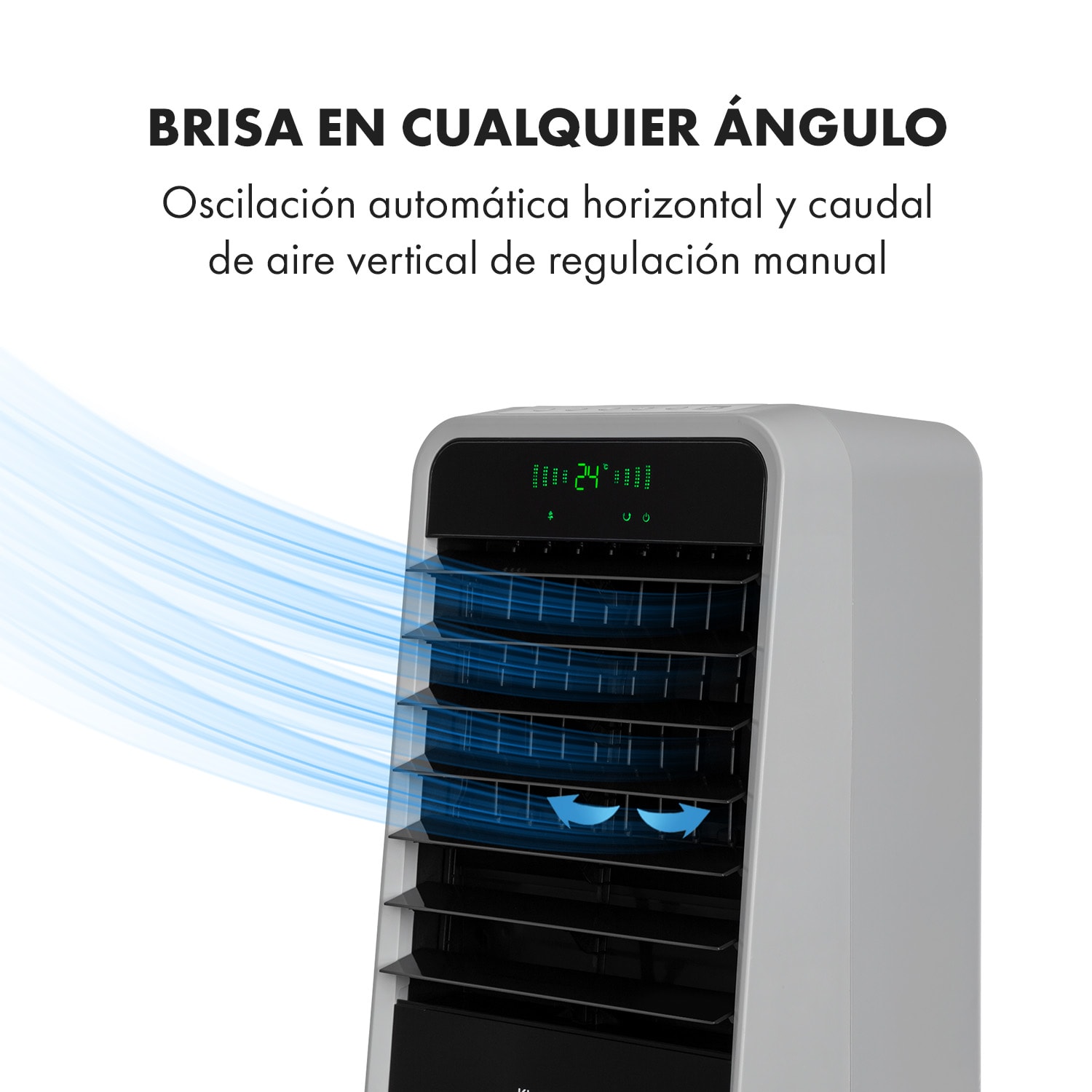 Townhouse Ventilador Climatizador evaporativo 7 litros 110W mando a distancia Gris claro 