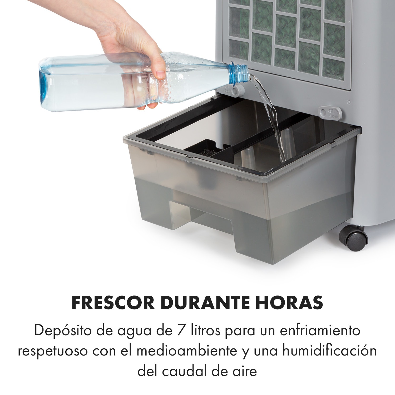 Townhouse Ventilador Climatizador evaporativo 7 litros 110W mando a distancia Gris claro 