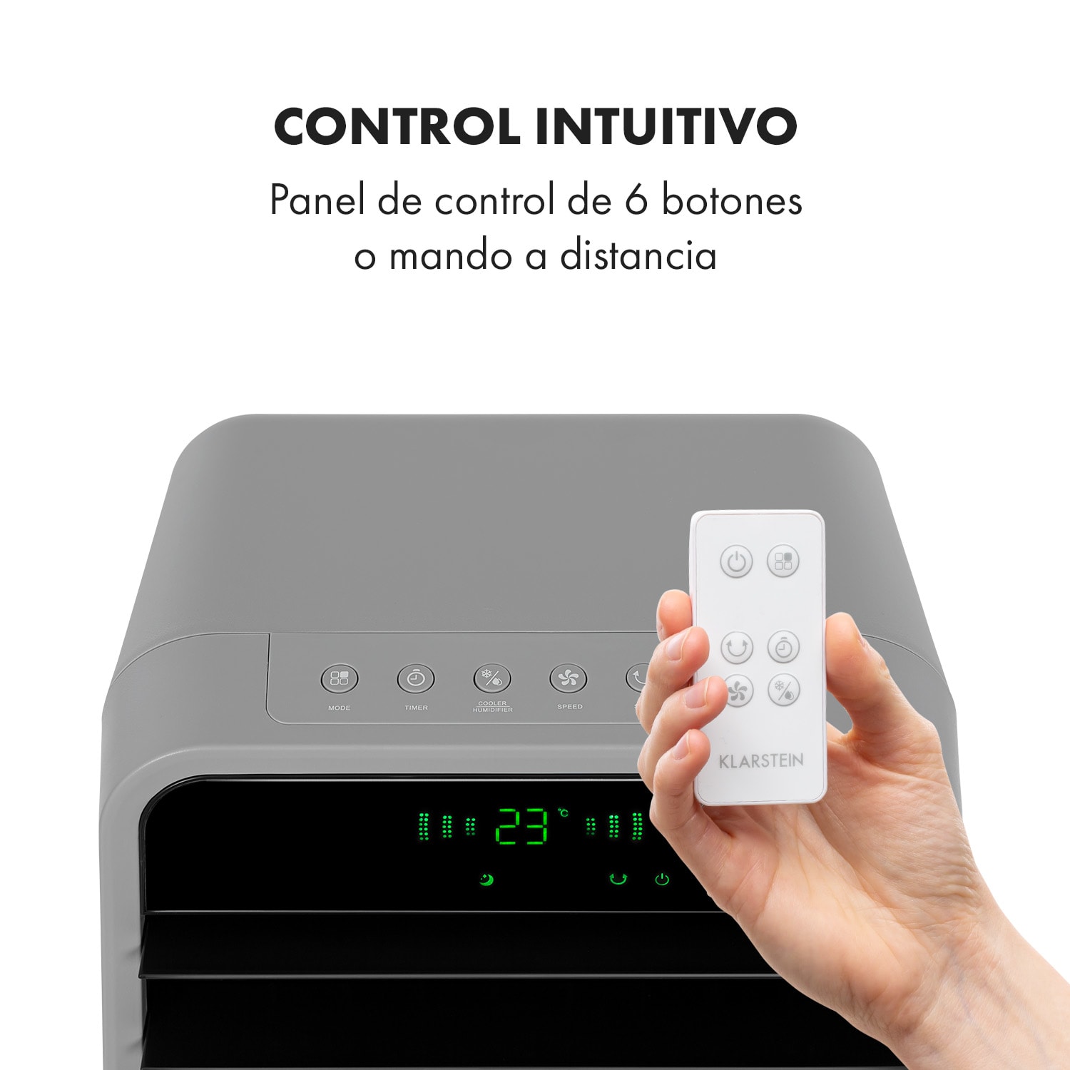 Townhouse Ventilador Climatizador evaporativo 7 litros 110W mando a distancia Gris claro 