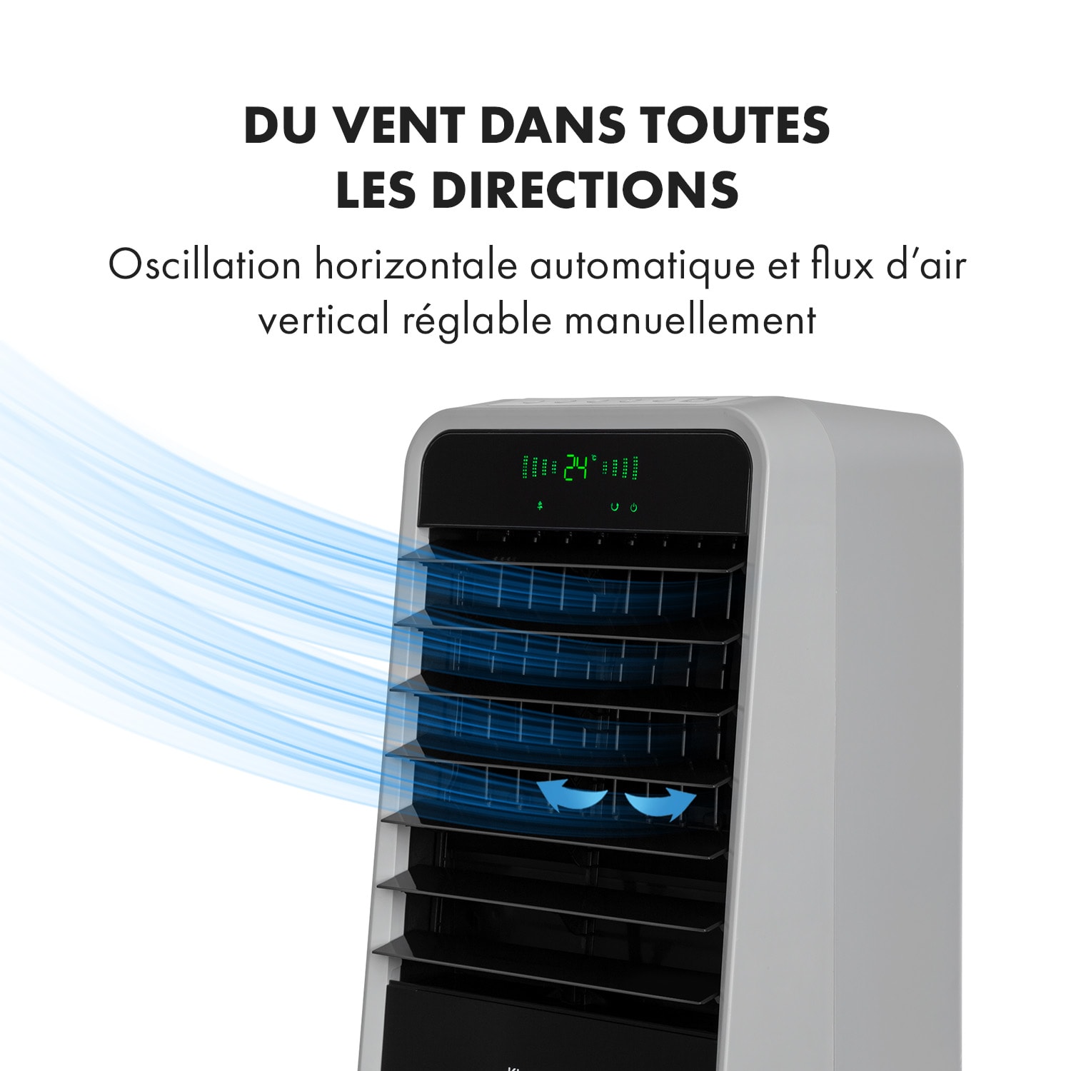 Townhouse ventilateur rafraîchisseur d'air 7 L 110 W télécommande pack réfrigérant gris clair 