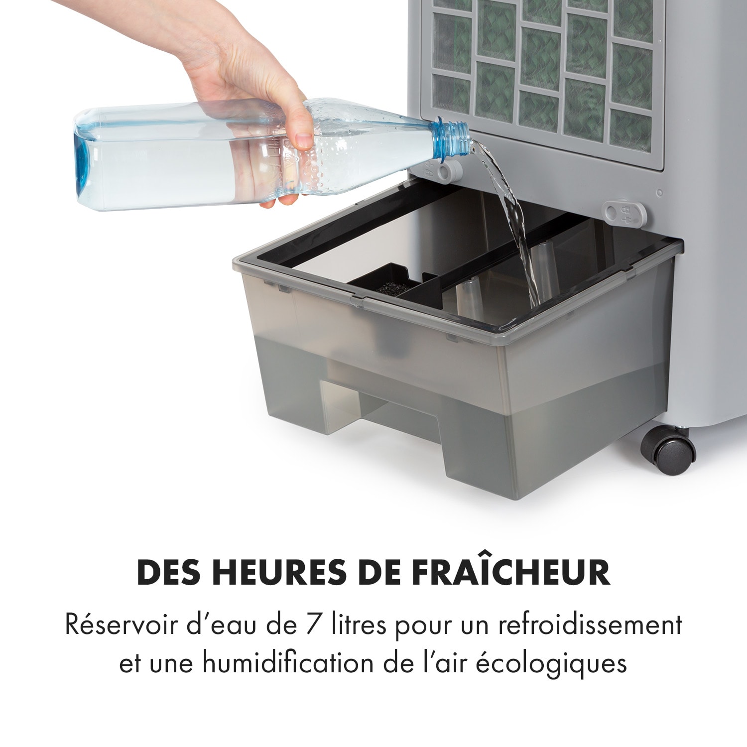 Townhouse ventilateur rafraîchisseur d'air 7 L 110 W télécommande pack réfrigérant gris clair 