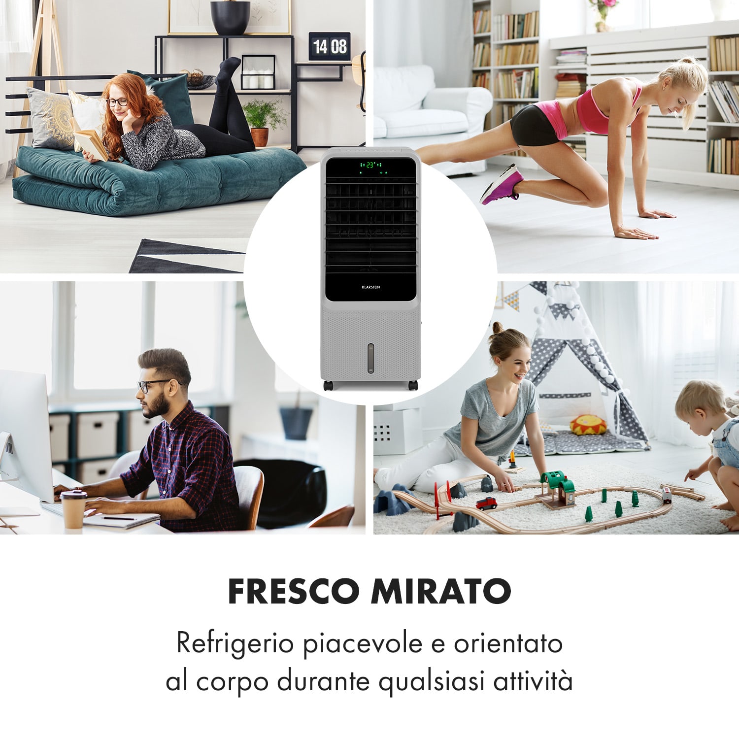 Townhouse Ventilatore Raffreddatore 7L 110W Telecomando Siberini grigio chiaro 