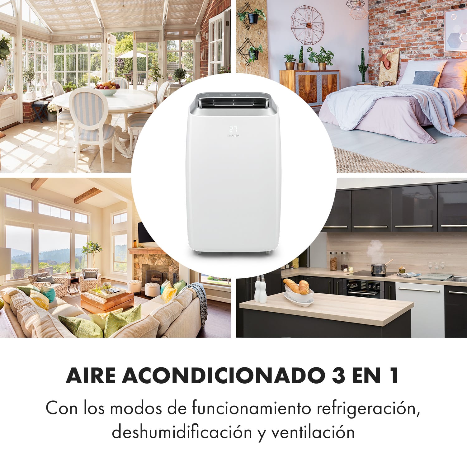 Acondicionador de aire móvil Iceblock Prosmart 9 9.000 BTU/ 2,6 kW caudal de aire 300 m³/h máx. app control blanco 9.000 BTU