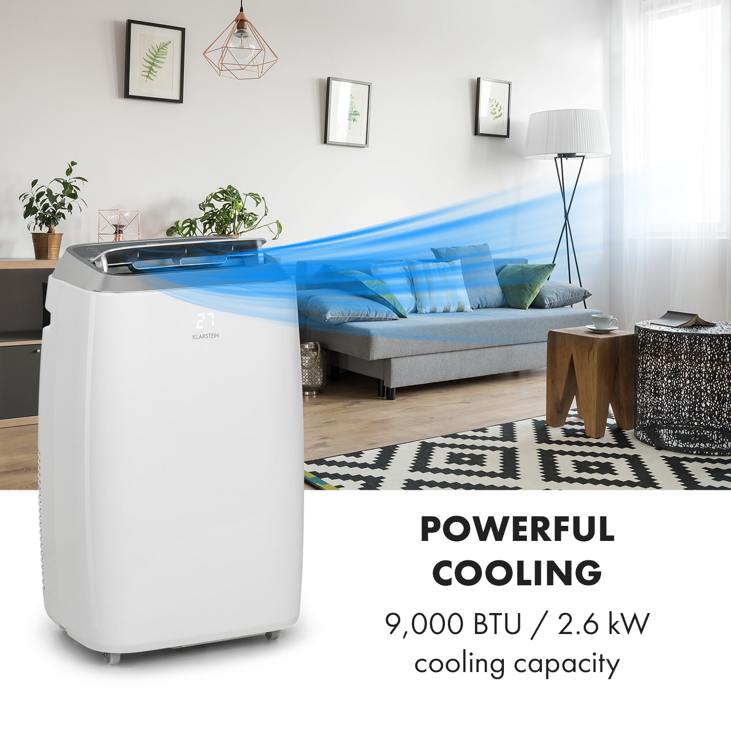Iceblok Prosmart 9, mobilní klimatizace, 3 v 1, 9000 BTU, ovládání přes aplikaci, bílá 9.000 BTU