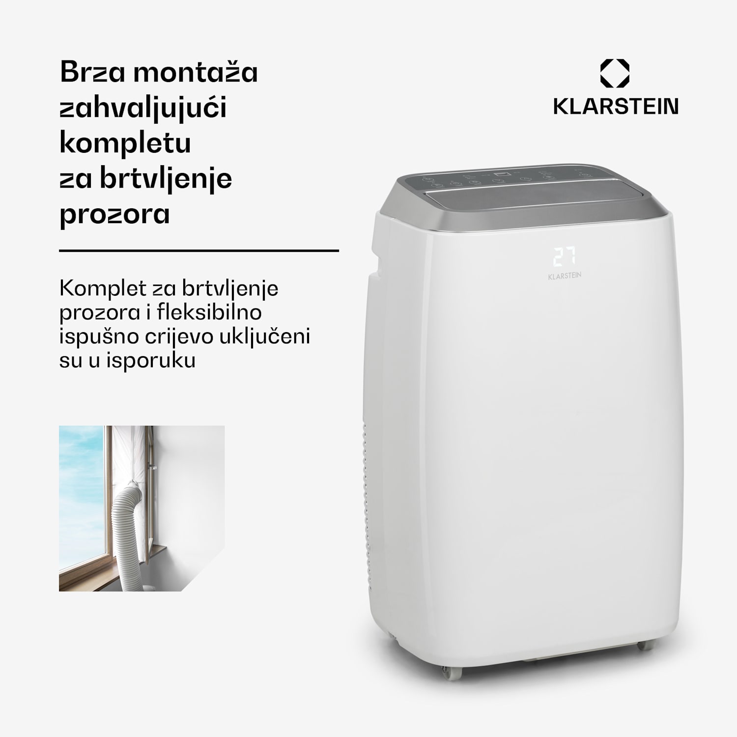 Iceblock Prosmart 12, prijenosna klima, 3 u 1, 12.000 BTU, upravljanje putem aplikacije, bijeli 
