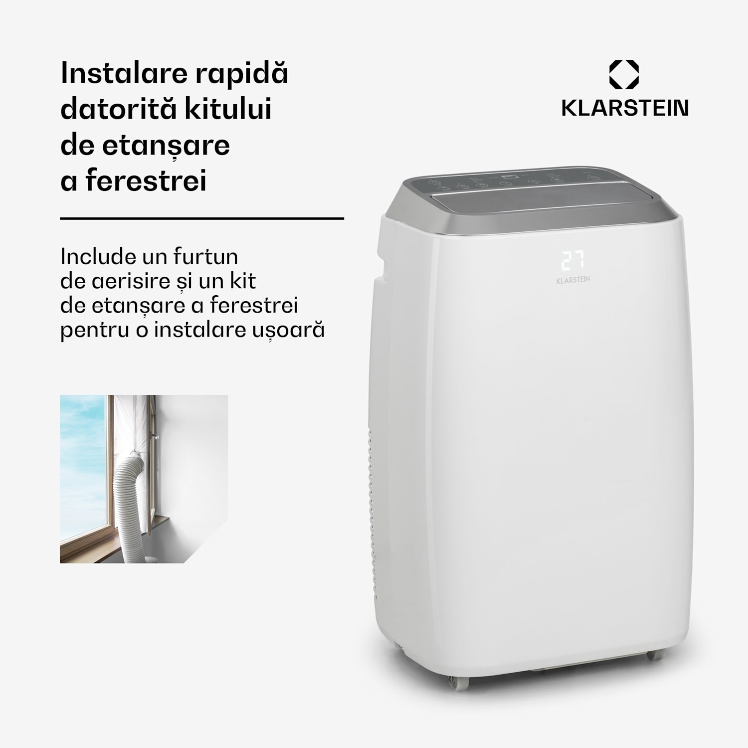 Iceblock Prosmart 12, aer condiționat portabil portabil, 3 în 1, 12000 BTU, control prin aplicație, alb 