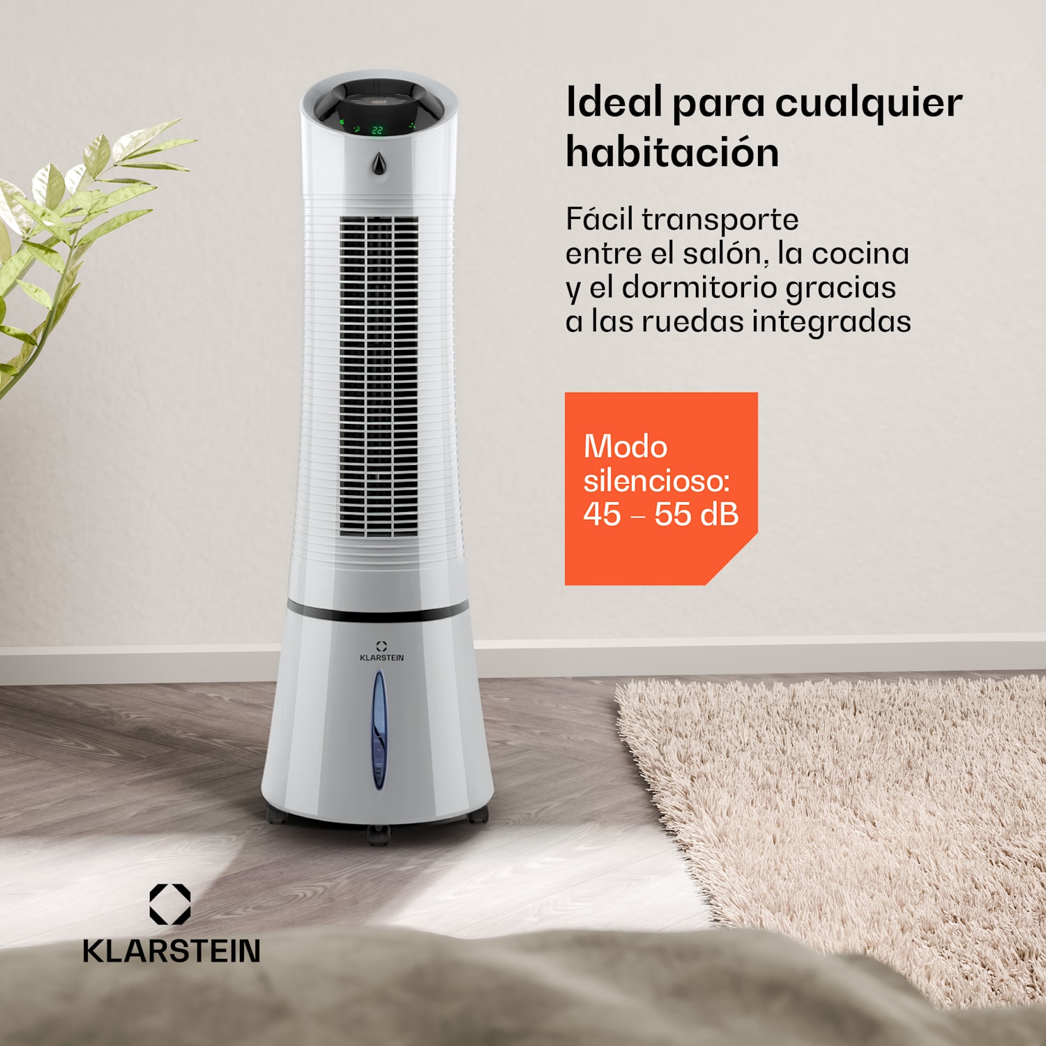 Skyscraper Ice enfriador de aire 4 en 1 ventilador 210 m³/h 30 W oscilación mando a distancia móvil 