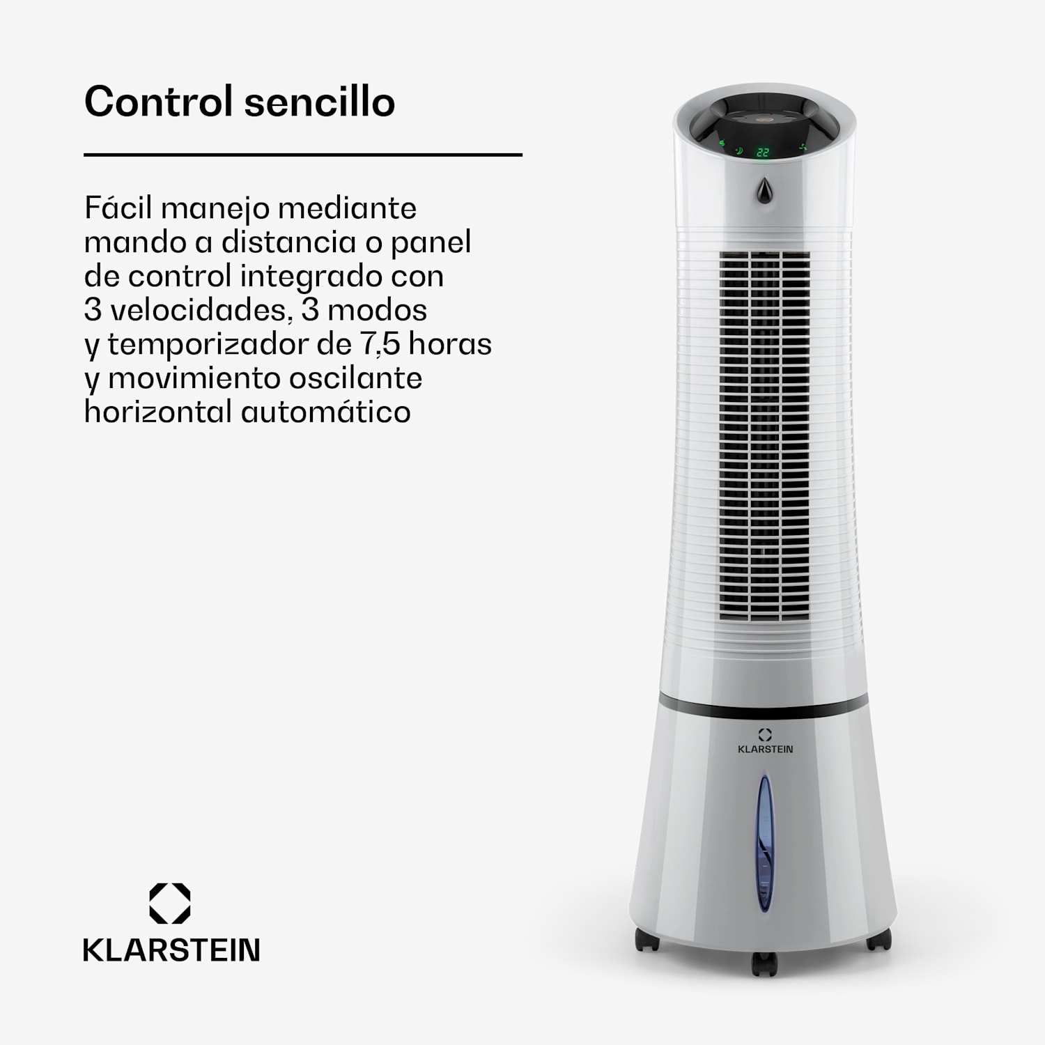 Skyscraper Ice enfriador de aire 4 en 1 ventilador 210 m³/h 30 W oscilación mando a distancia móvil 