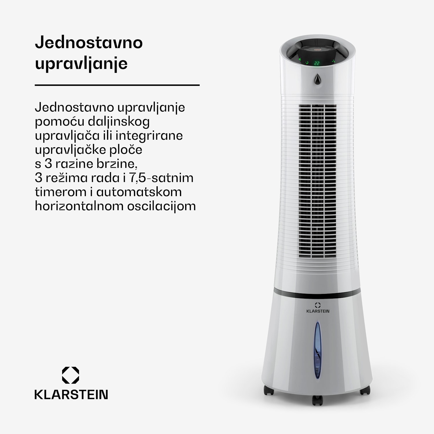 Skyscraper Ice, 4 u 1, rashlađivač zraka, ventilator, ovlaživač zraka, pročišćivač zraka, 210 m³ / h, 45 W, oscilacija, daljinski upravljač, prijenosni 180 m³/h | Ne | Siva