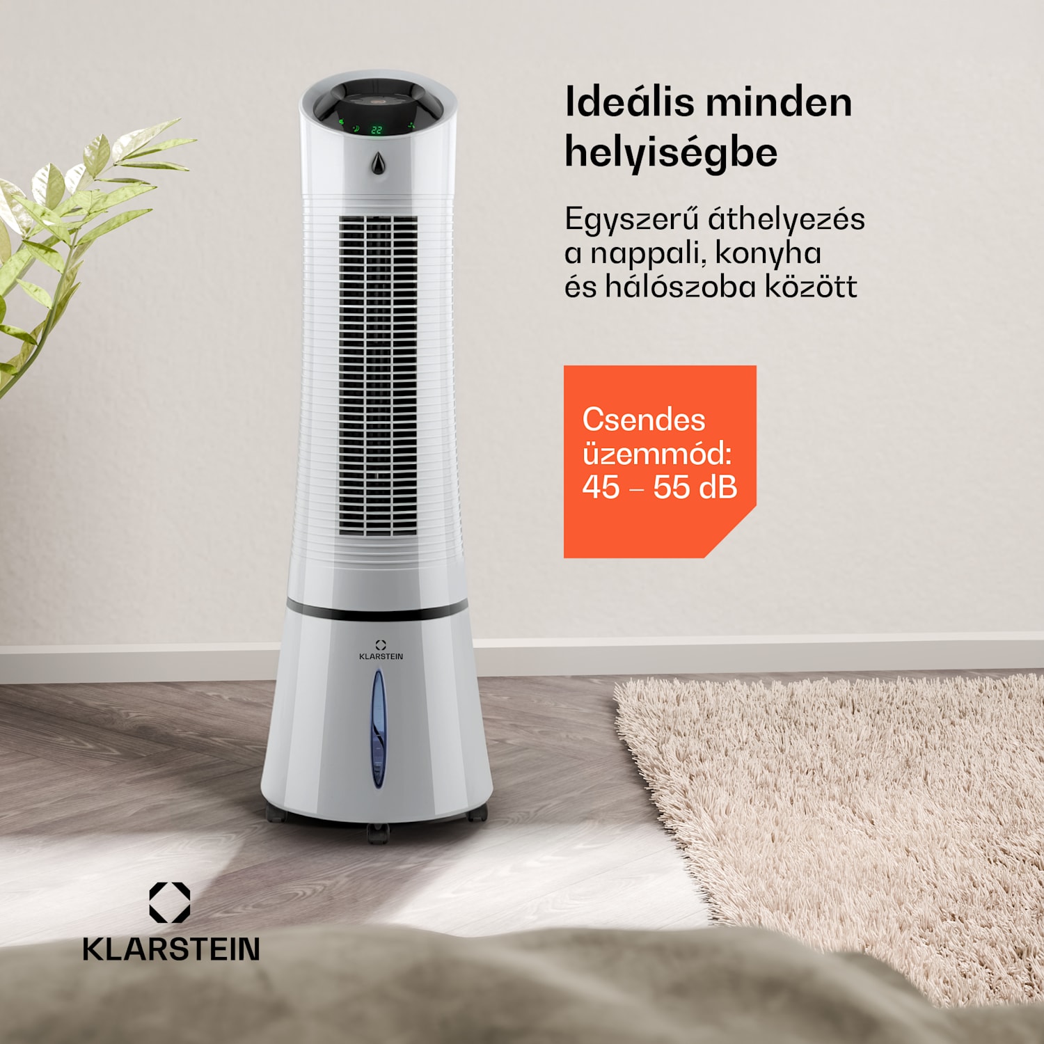 Skyscraper Ice 4 az 1-ben, léghűtő, ventilátor, 180 m³/h, 45 W, oszcilláció, mobil távirányítóval 180 m³/h | Nem | Szürke