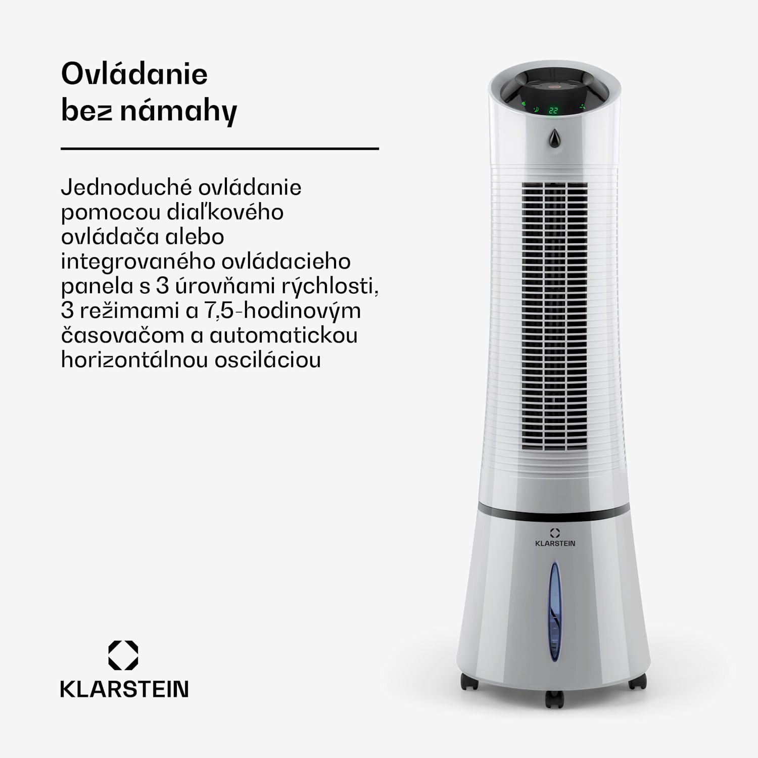 Skyscraper Ice, 4 v 1 ochladzovač vzduchu, ventilátor, čistička vzduchu, zvlhčovač, 45 W, 210 m³/h, oscilácia, mobilný, diaľkové ovládanie 