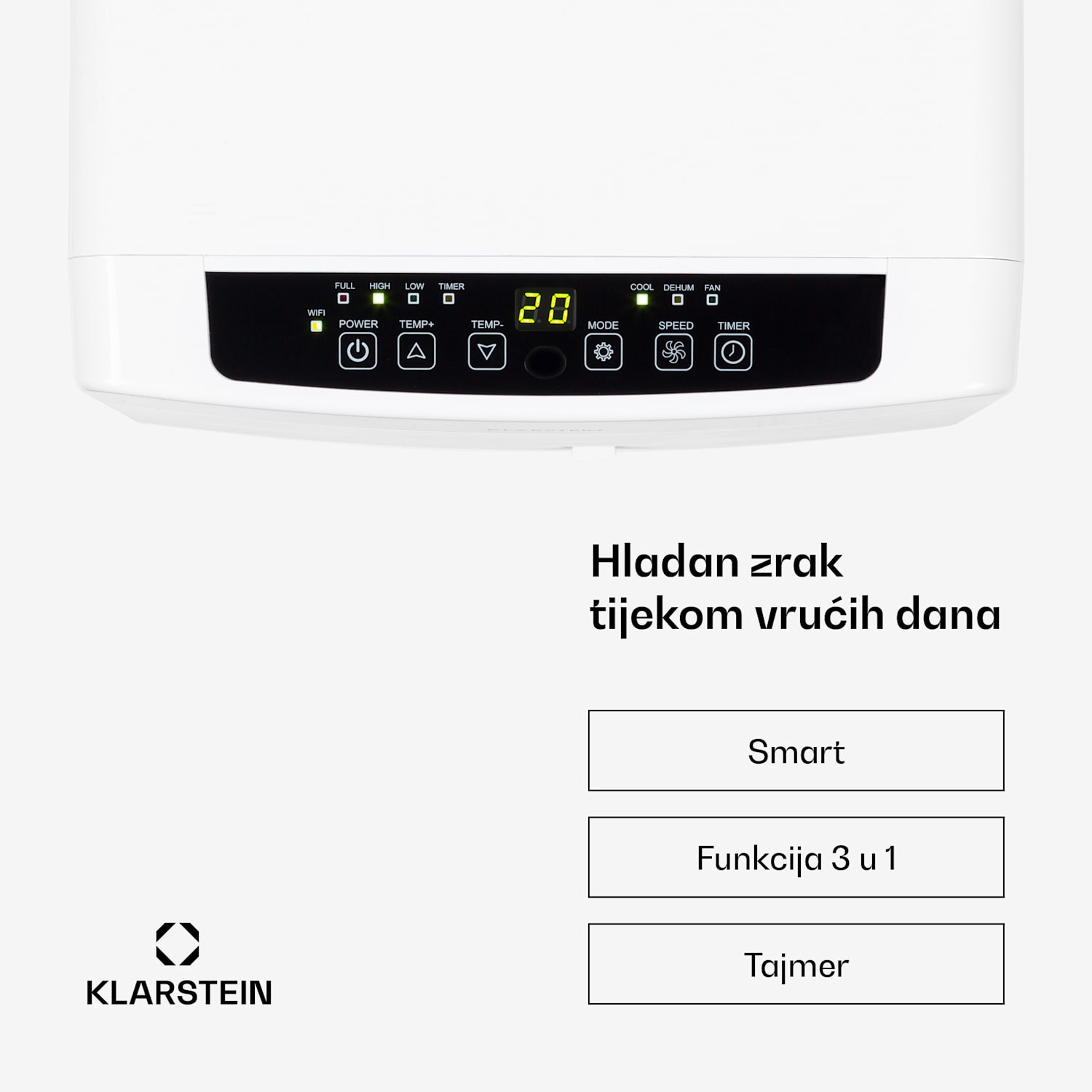 Iceblock Ecosmart 7, prijenosna klima, 3 u 1, 7.000 BTU, upravljanje putem aplikacije, bijeli 