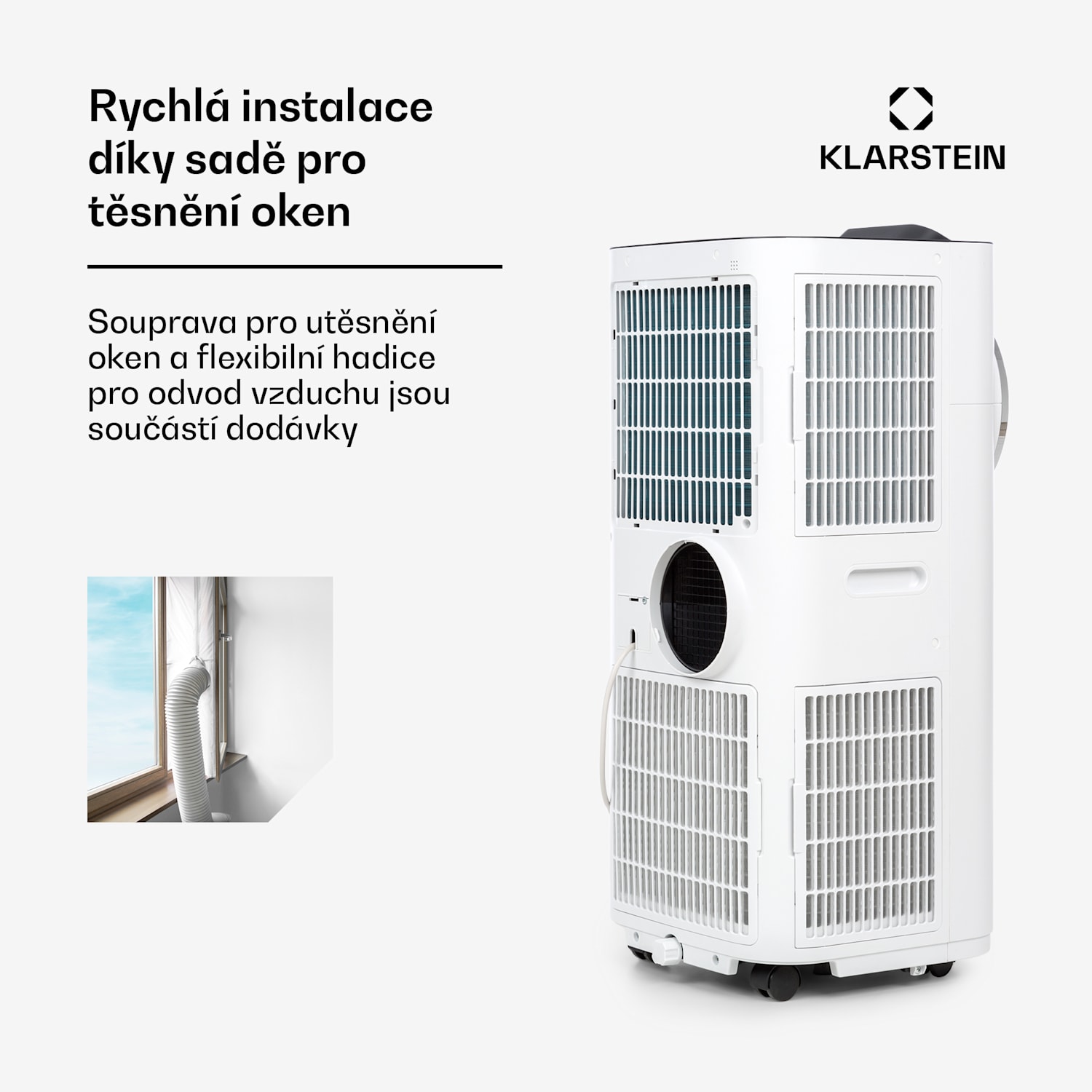 Kraftwerk Smart 12K, mobilní klimatizace, 3 v 1, 12 000 BTU, ovládání přes aplikaci, bílá 12.000 BTU | Bílá