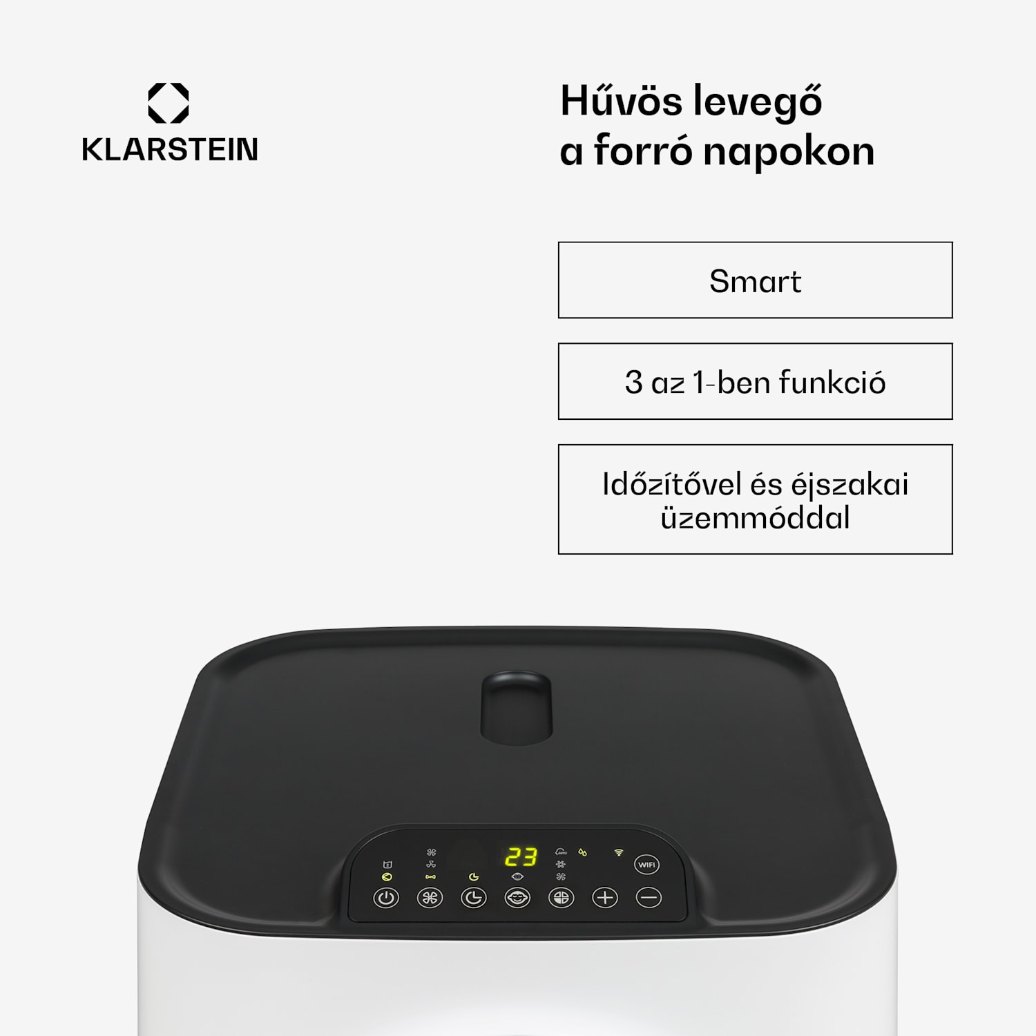 Kraftwerk Smart 12K, mobil klíma, 3 az 1-ben, 12 000 BTU, irányítás alkalmazás által, fehér 