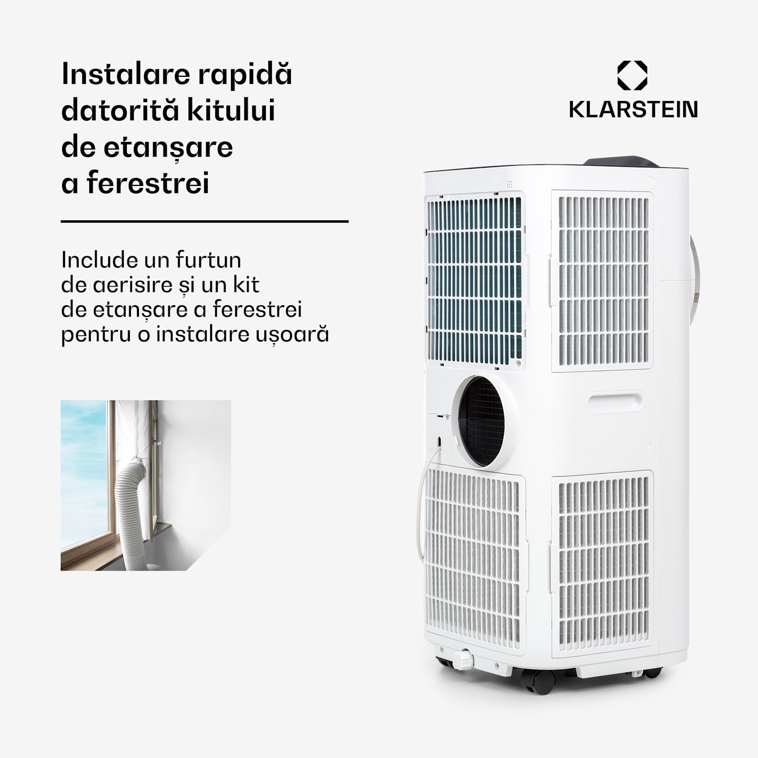 Kraftwerk Smart 12K, aer condiționat portabil, 3 în 1, 12.000 BTU, control prin aplicație, albă 12.000 BTU | Alb