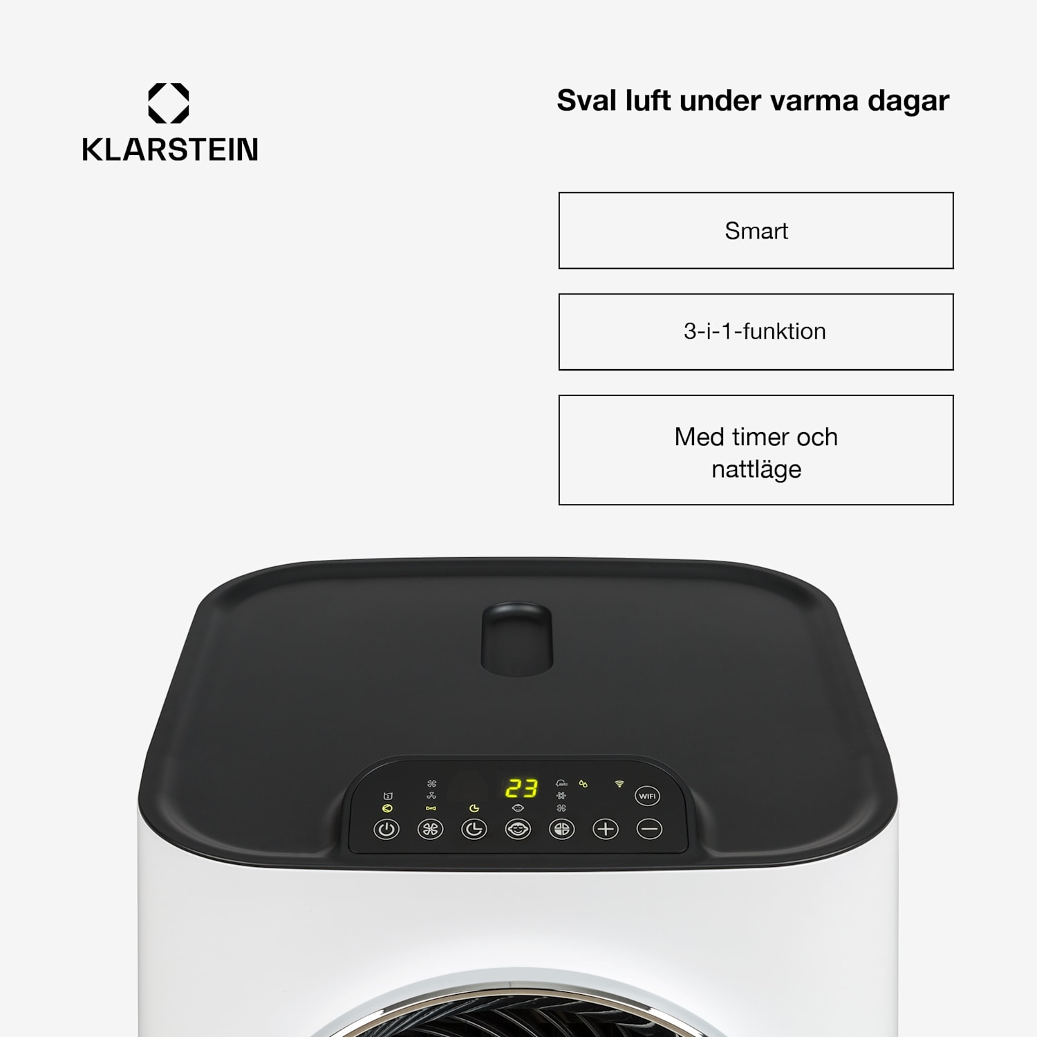 Klarstein Kraftwerk Smart 12K Luftkonditionering 3-i-1 12000 BTU appstyrning fjärrkontroll 