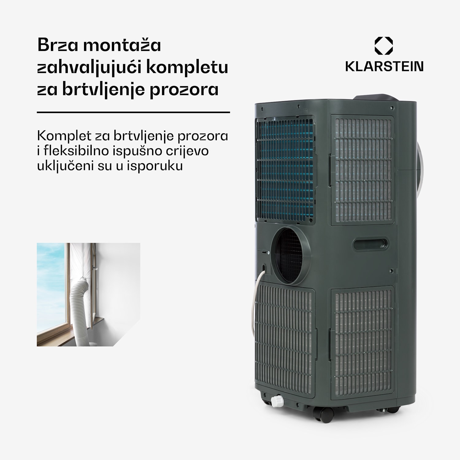 Kraftwerk Smart 12K, prijenosna klima, 12 000 BTU, upravljanje putem aplikacije, antracit 12.000 BTU | Antracit