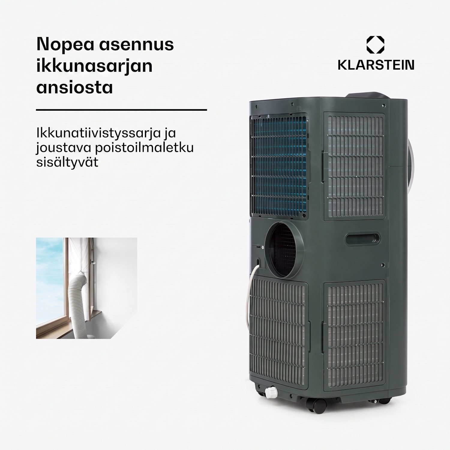 Kraftwerk Eco Smart 10K ilmastointilaite 3 in 1 10000 BTU sovelluksen kautta ohjaus kaukosäädin 10.000 BTU | Antrasiitti