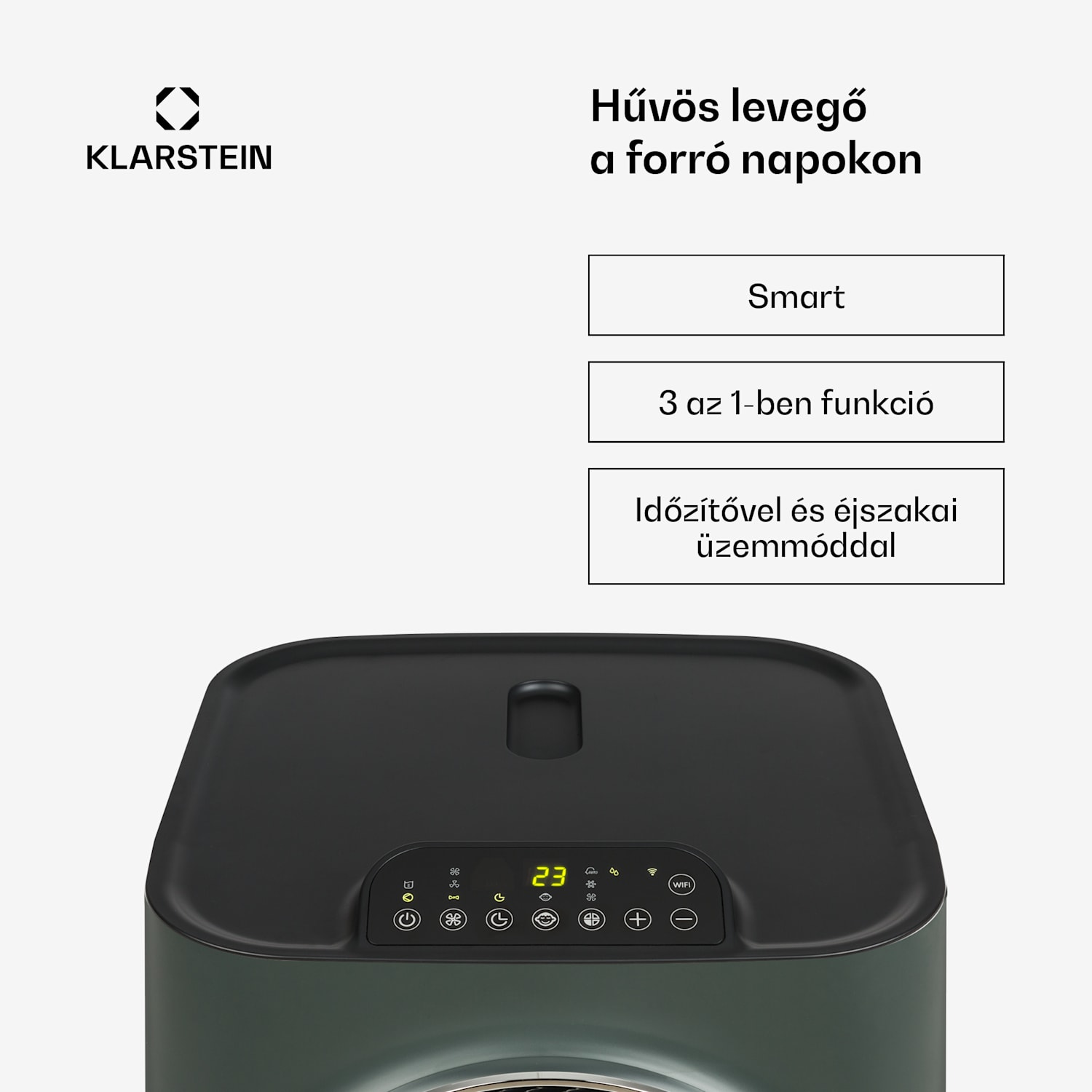 Kraftwerk Smart 10K, mobil klíma, 10 000 BTU, irányítás alkalmazás által, antracit 