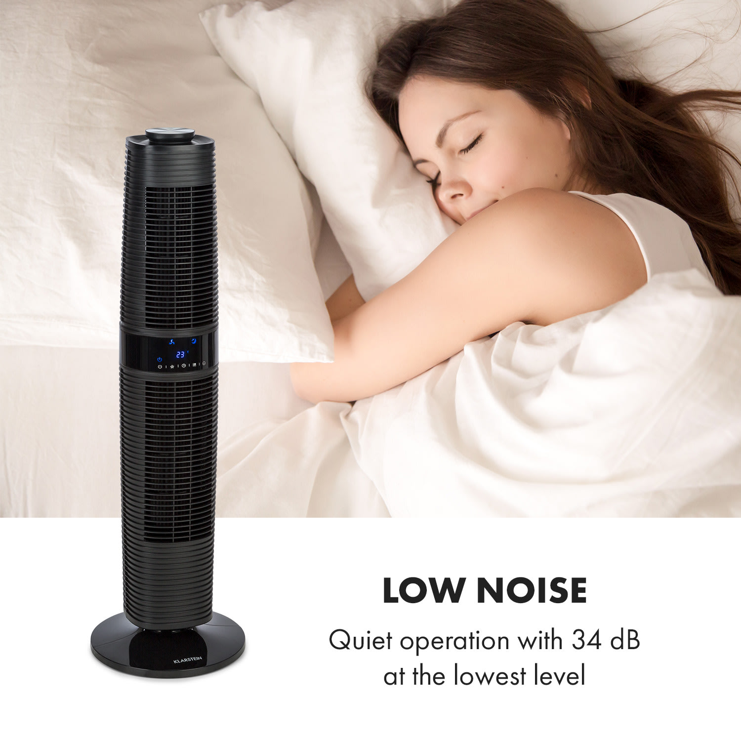 Twister, torony ventilátor, 45W, oszcilláció, max. 343m³ /ó, 4 üzemmód, fekete 