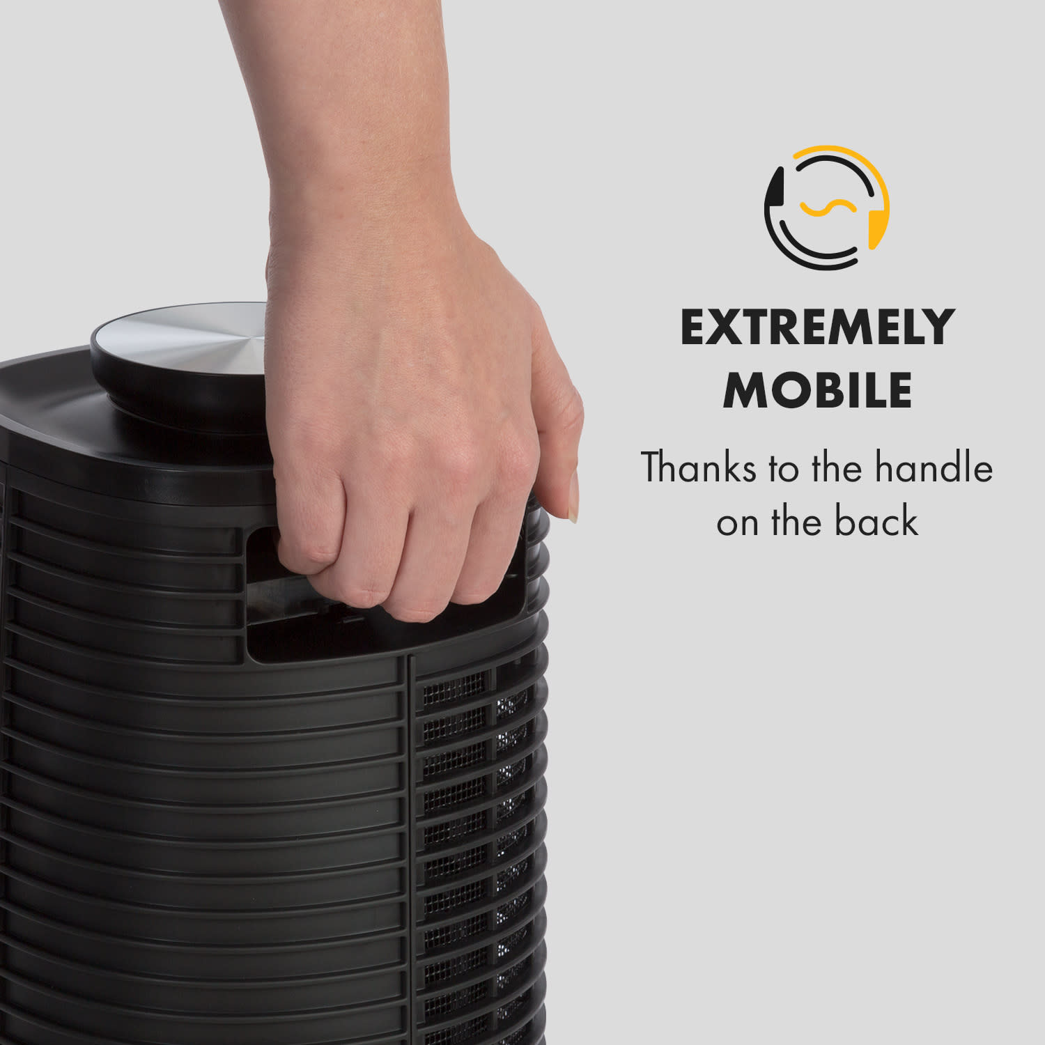 Twister, torony ventilátor, 45W, oszcilláció, max. 343m³ /ó, 4 üzemmód, fekete 