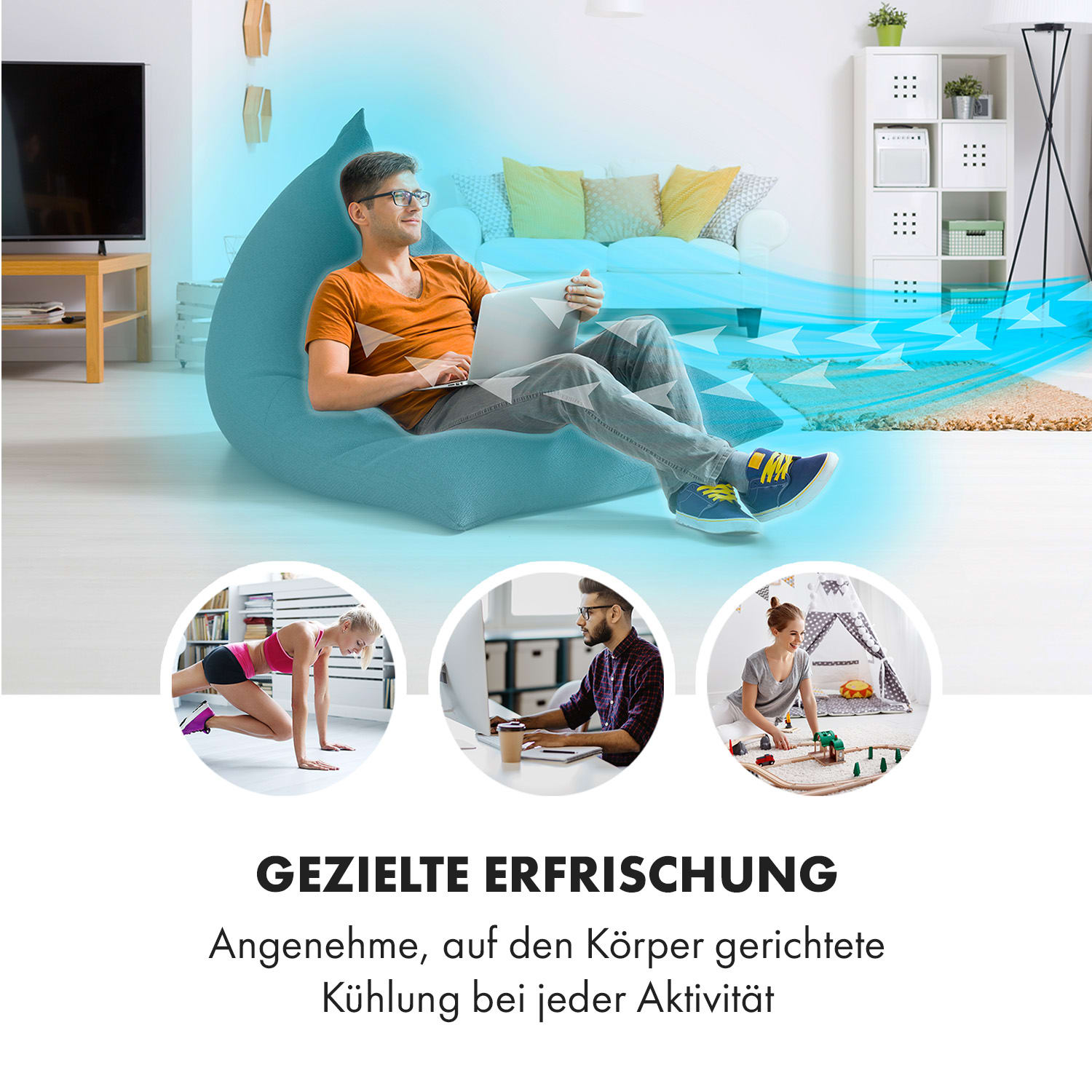 Coldplayer 4-in-1 Luftkühler 384 m³/h 68 W 10 Ltr Fernbedienung mobil Weiß