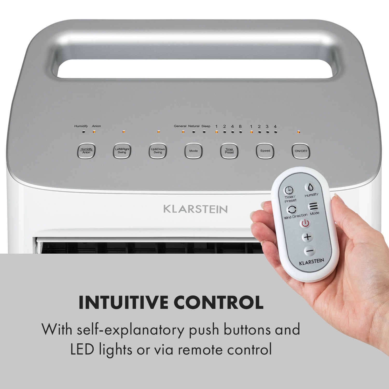 Coldplayer, răcitor de aer, 4 în 1, 68 W, 384 m³ / h, 4 flux de aer, alb 
