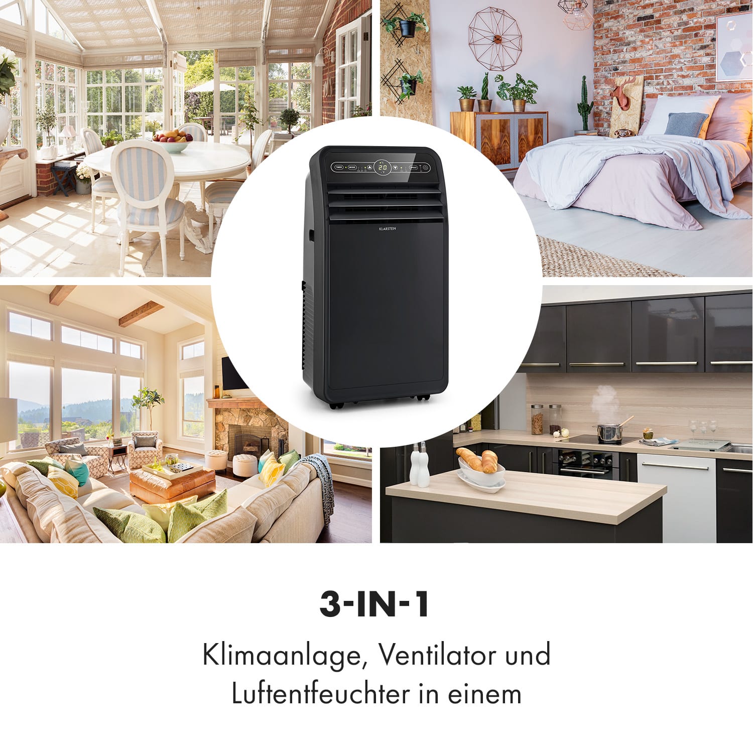 Metrobreeze New York 7k mobile Klimaanlage 2,05kW 7000BTU EEC A Fernbedienung 