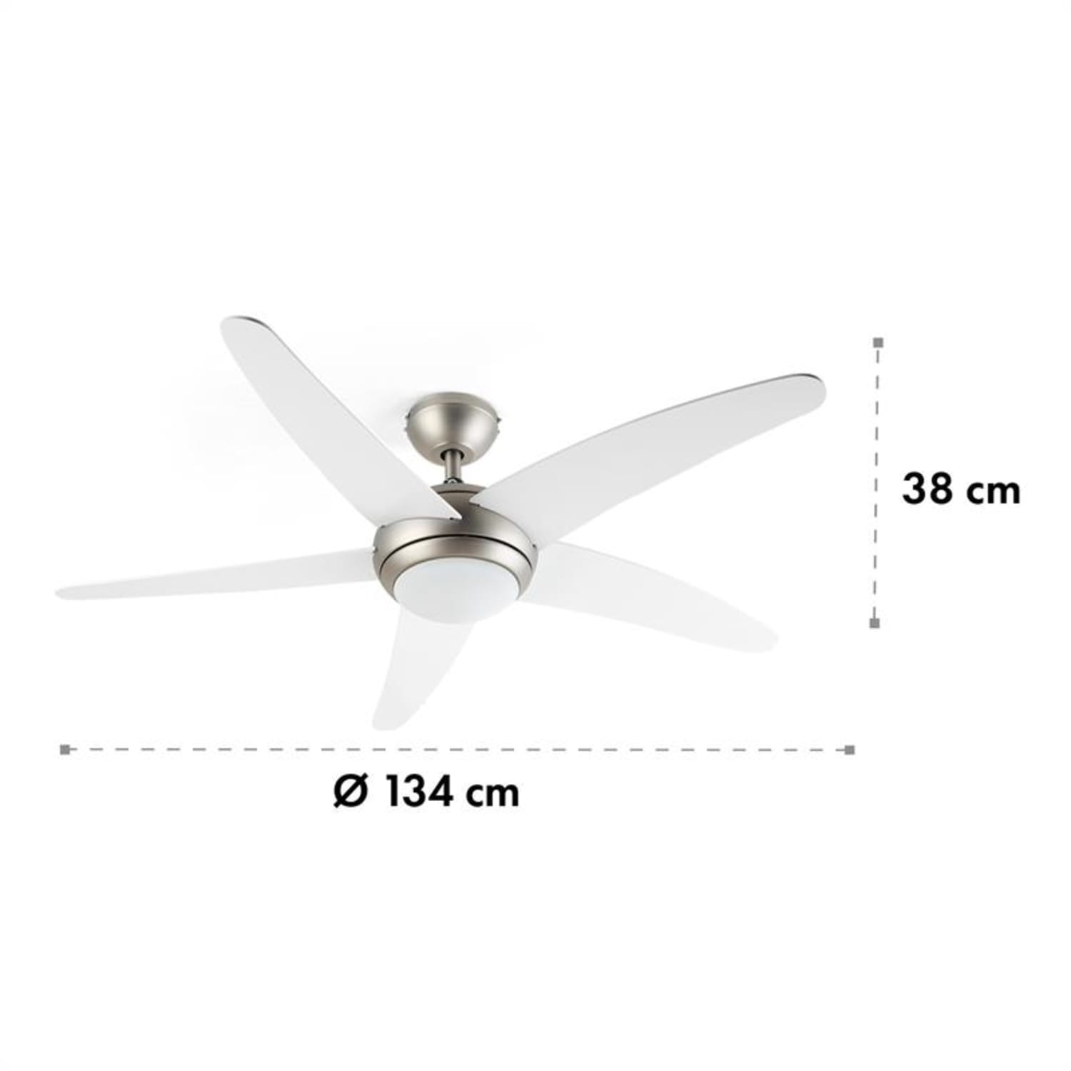 Bolero, ventilator de tavan 2 în 1, 134 cm, lumină, 55 W, telecomandă, alb 134 cm (camere 13–25 m²) | Telecomanda | Alb