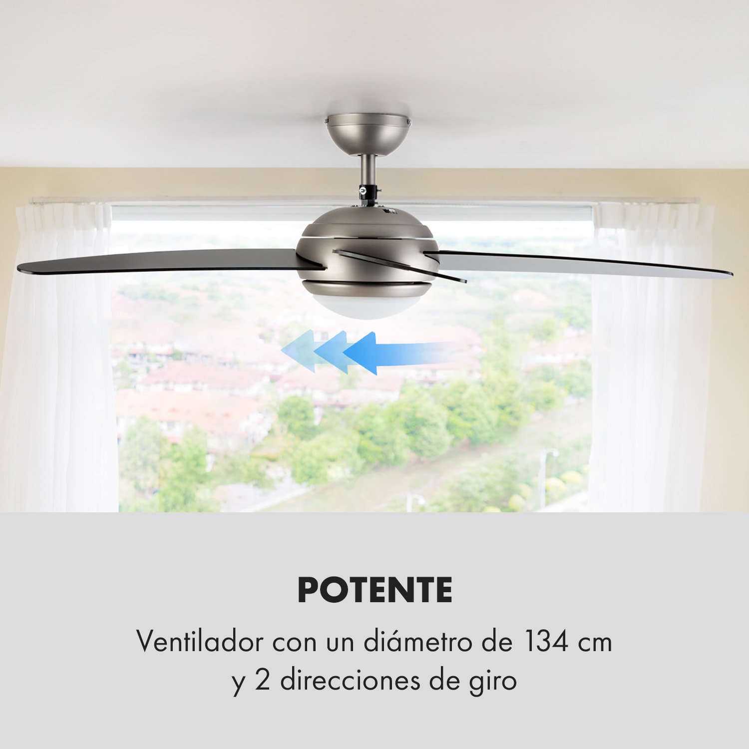 Bolero Ventilador de techo 2-en-1 134 cm luz 55W mando a distancia color blanco 