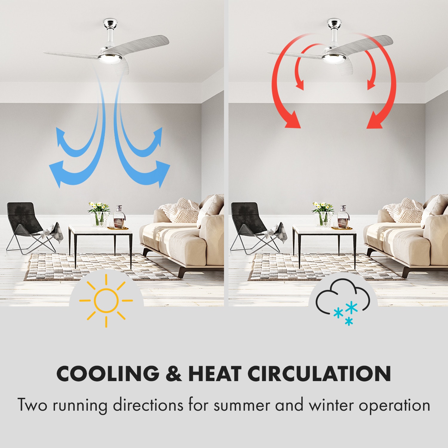 Silent Service, stropni ventilator, Ø: 128 cm, snaga: 25 W, siva